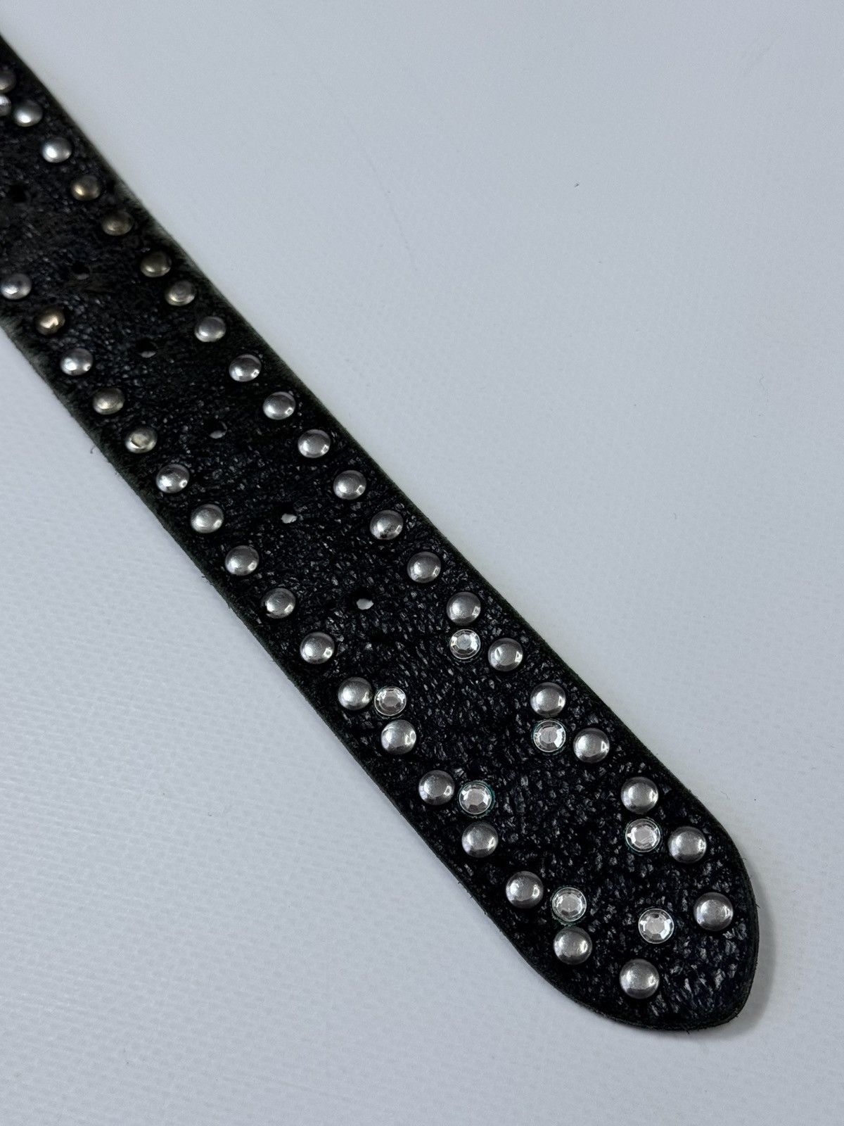 Other Y2K Rhinestone Embellished Leather Belt Size ONE SIZE - 7 Thumbnail