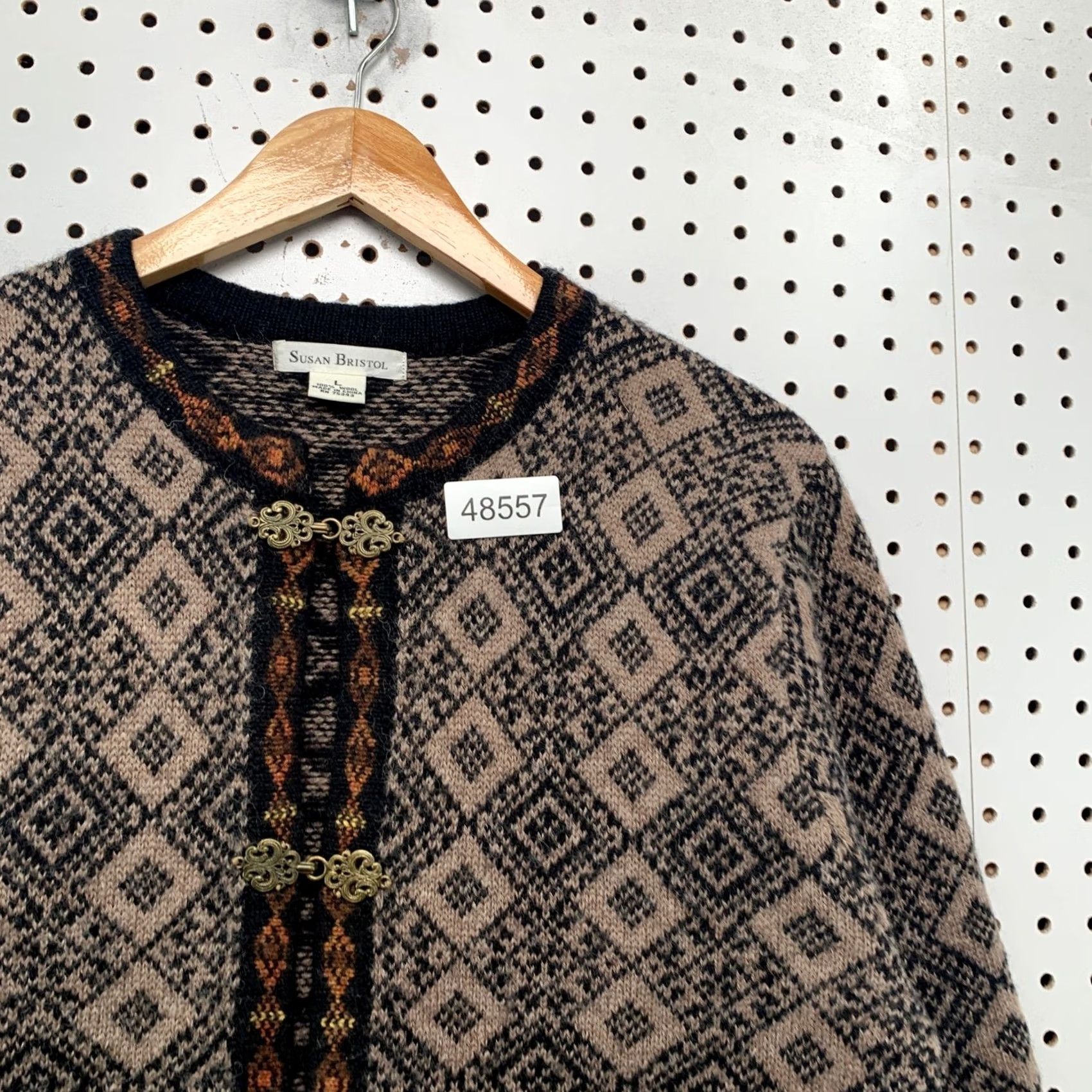 Vintage VINTAGE Susan Bristol Cardigan Sweater Womens Large Brown 90s Wool Metal Toggle Cardigan Womens Large Brown 90s Wool Metal Toggle Size L / US 10 / IT 46 - 6 Thumbnail