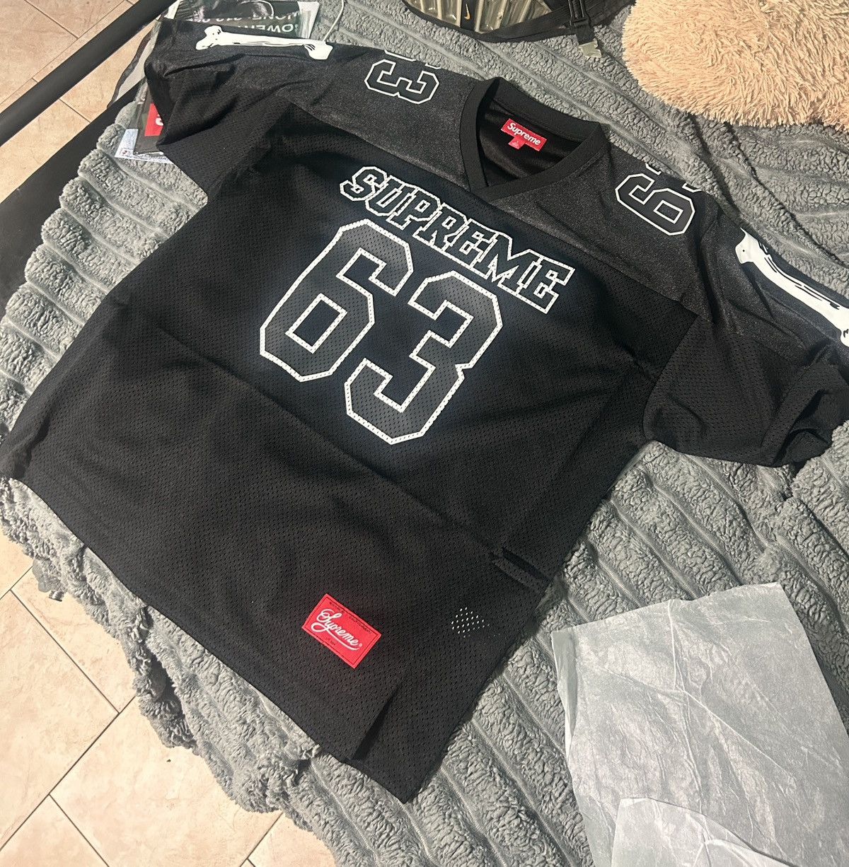 Supreme Bones Football Jersey Black Large INHAND