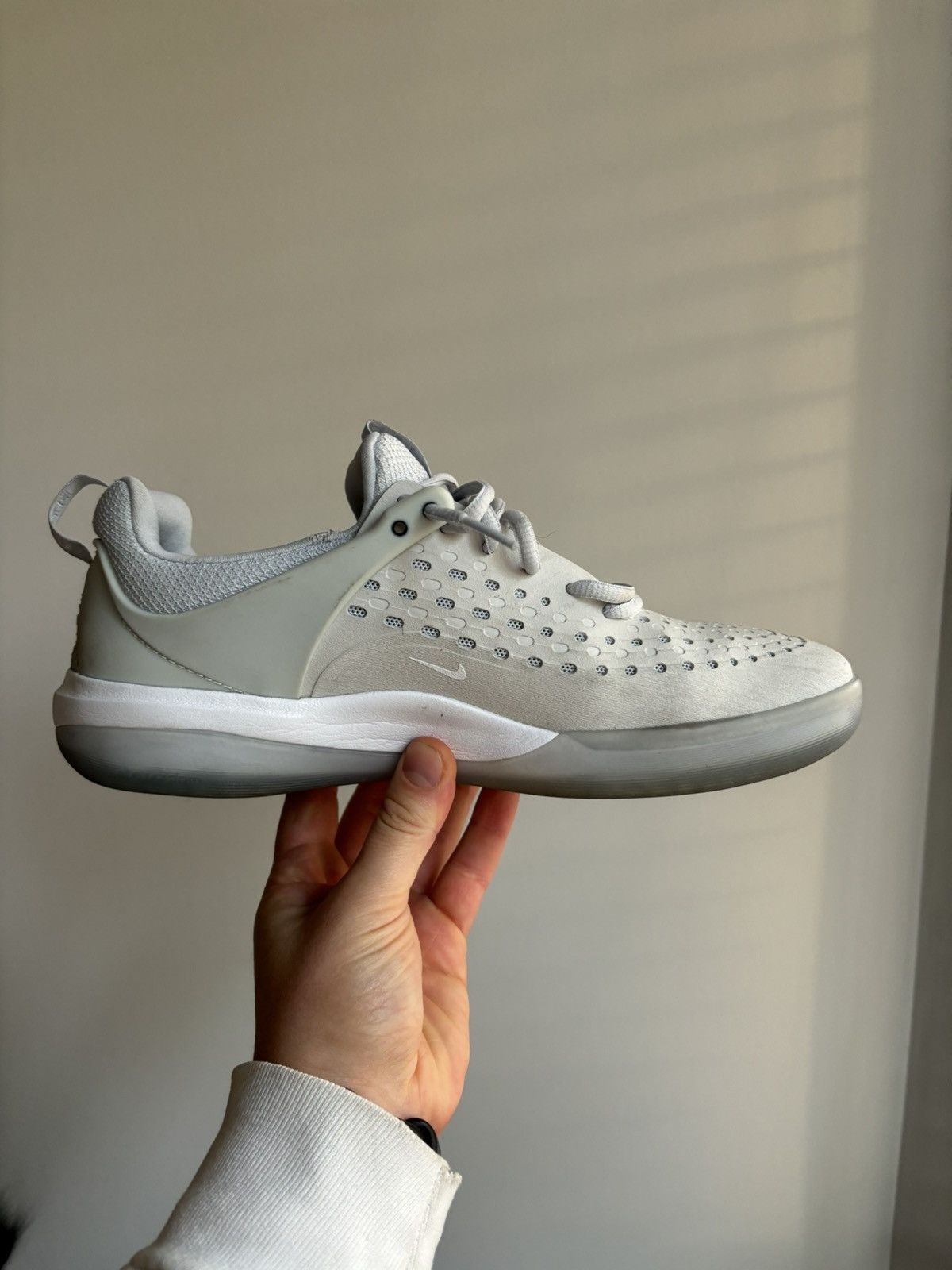 Nike SB Zoom Nyjah Free 3 Pure Platinum White Skate Shoes