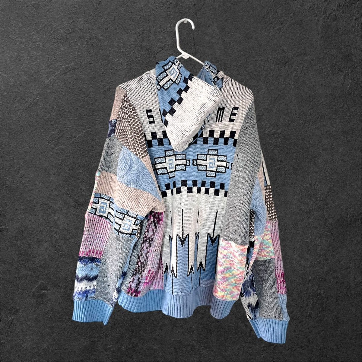 Supreme Supreme Patchwork Zip Up Hooded Sweater 'Light Blue' Size US XXL / EU 58 / 5 - 2 Thumbnail
