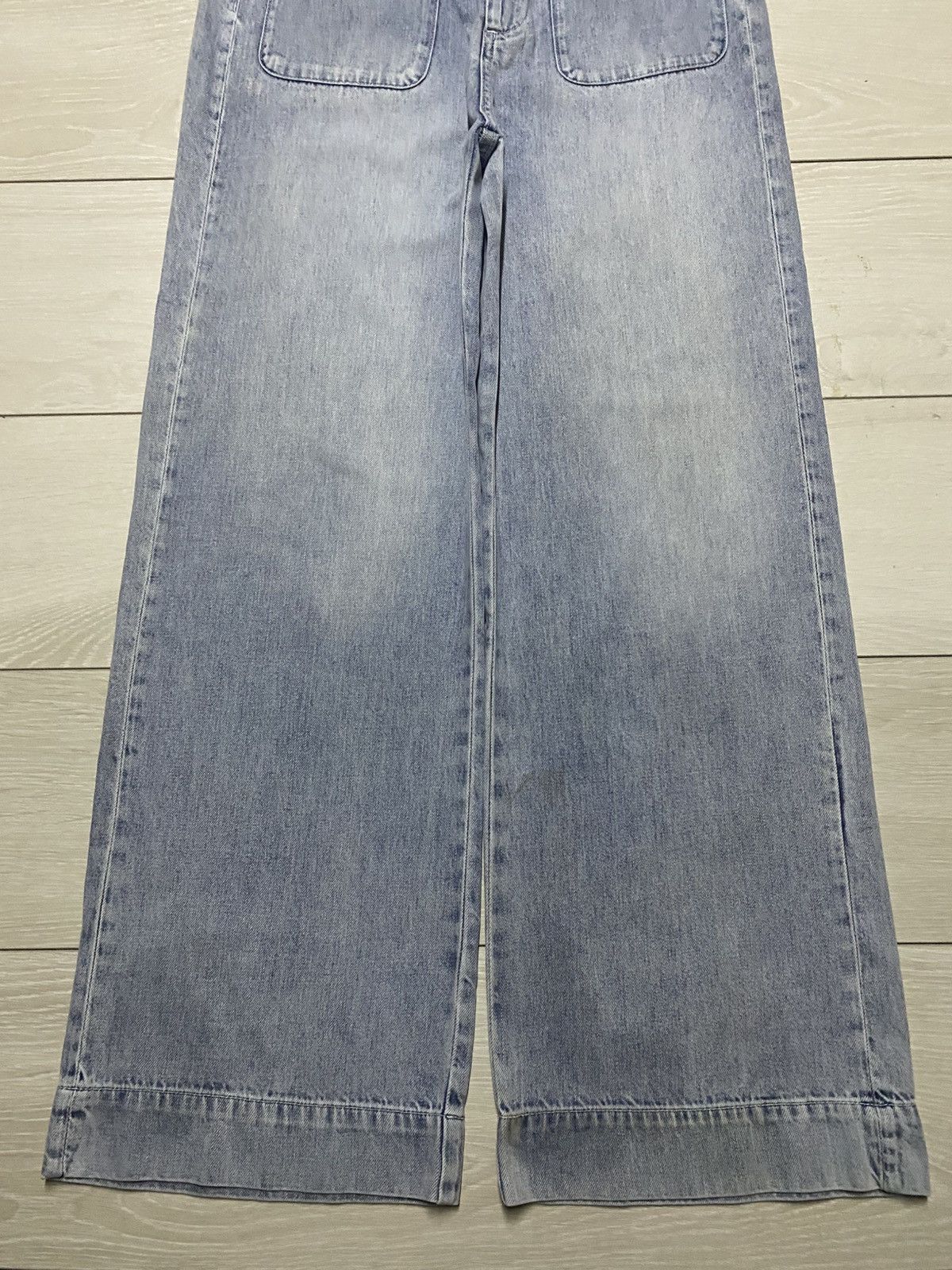 Japanese Brand H&M Bush Pants Light Wash Baggy Woman Size US 29 - 5 Thumbnail