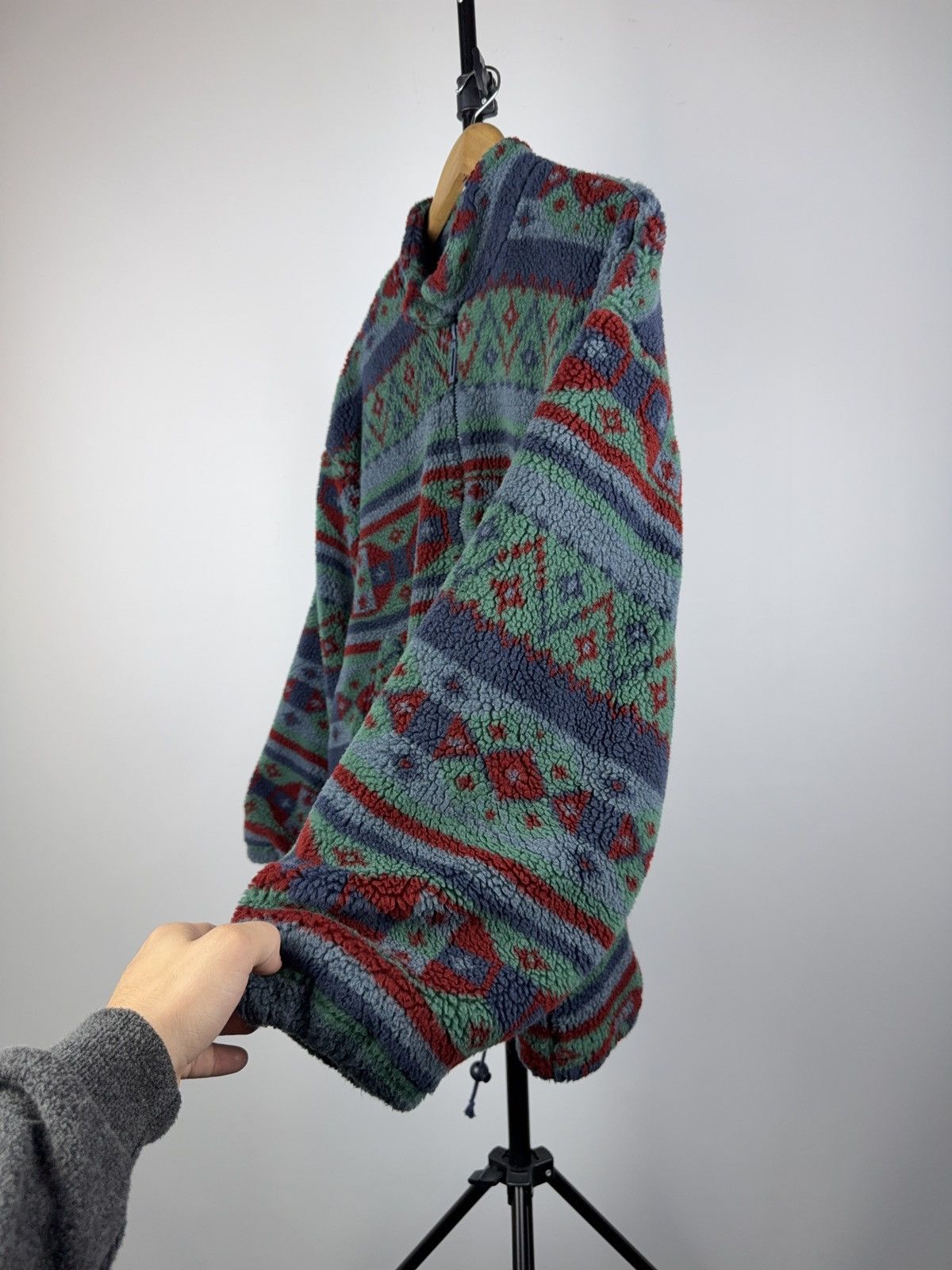 Vintage Vintage 90s Retro Y2K Aztec Pattern Sherpa Fleece Jacket Size US S / EU 44-46 / 1 - 3 Thumbnail