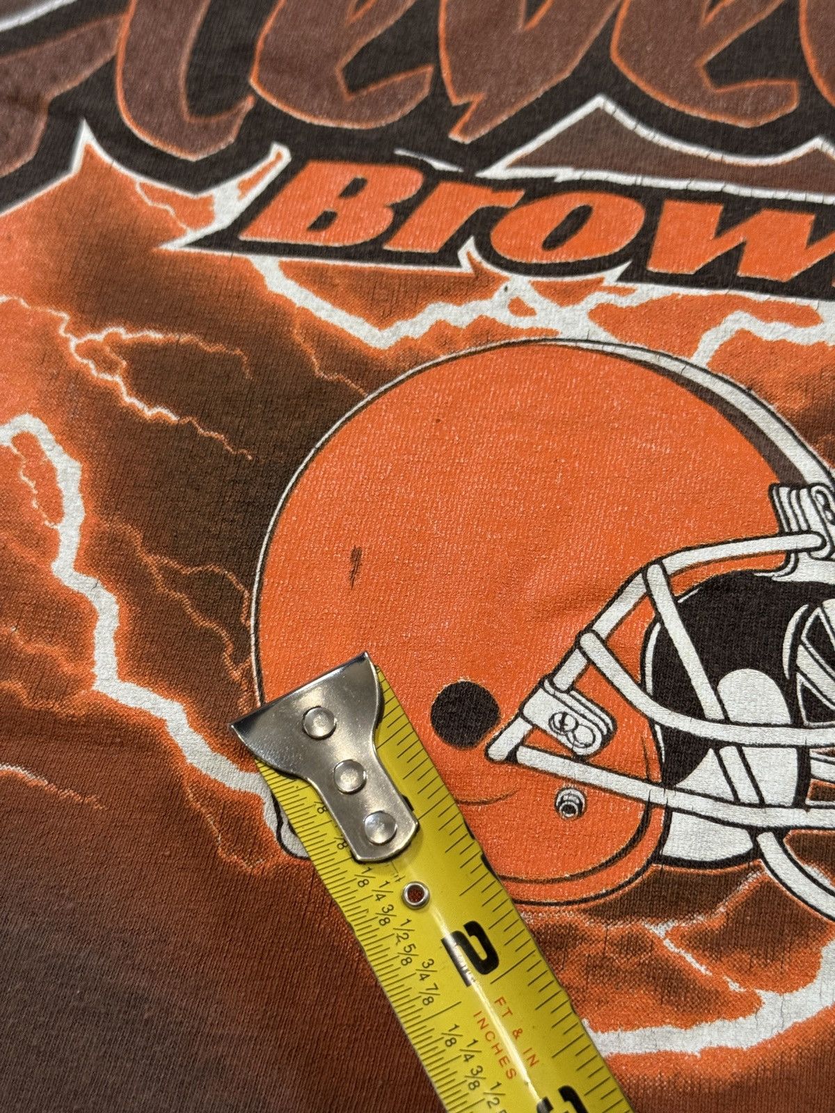 Vintage Vintage 90s Cleveland Browns Lightning Thunder RARE T Shirt Size US L / EU 52-54 / 3 - 8 Thumbnail