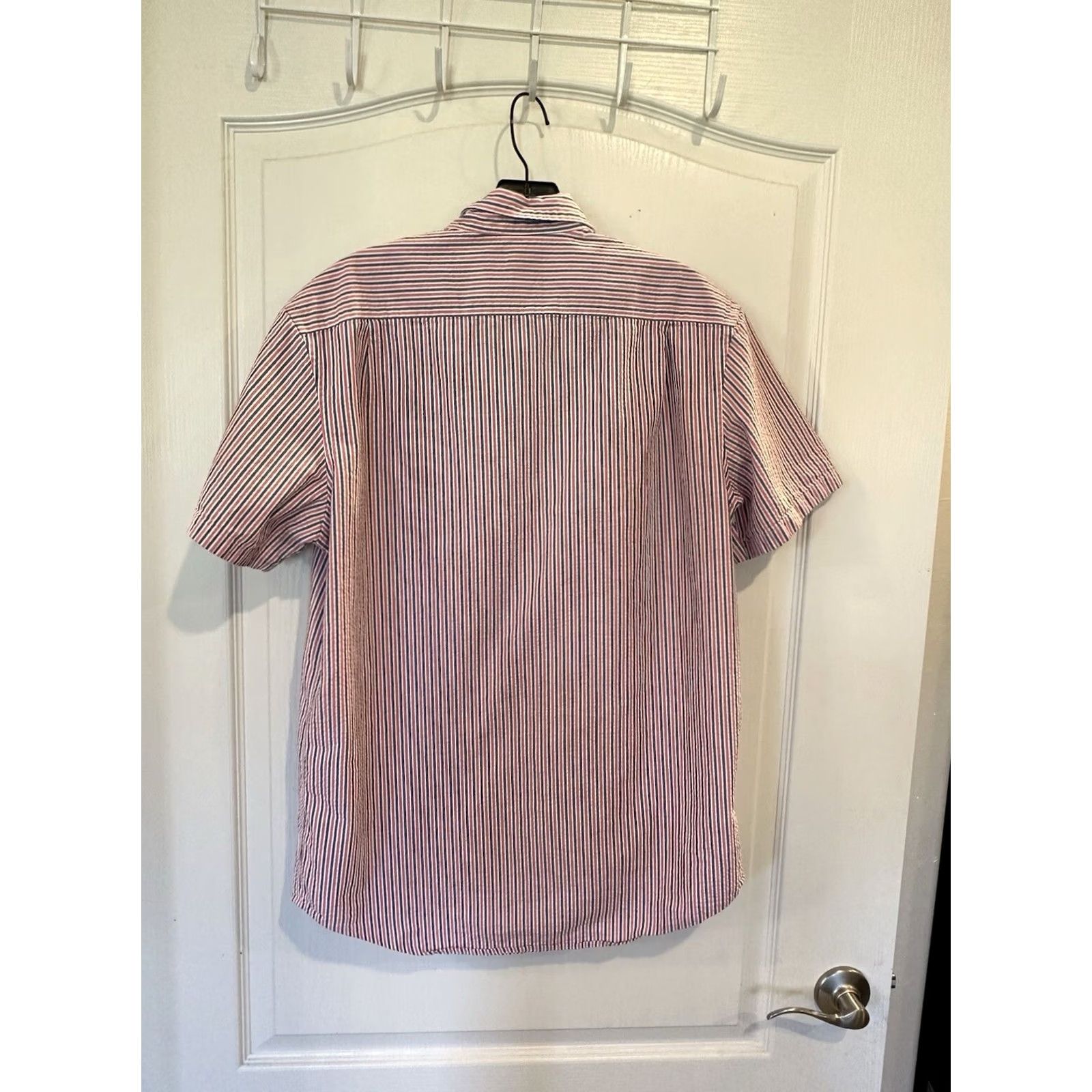 Michael Kors Michael Kors Button-Up Shirt Multicolor Seersucker Striped Short Sleeve M Regular Mens Medium Colors Size US M / EU 48-50 / 2 - 3 Thumbnail