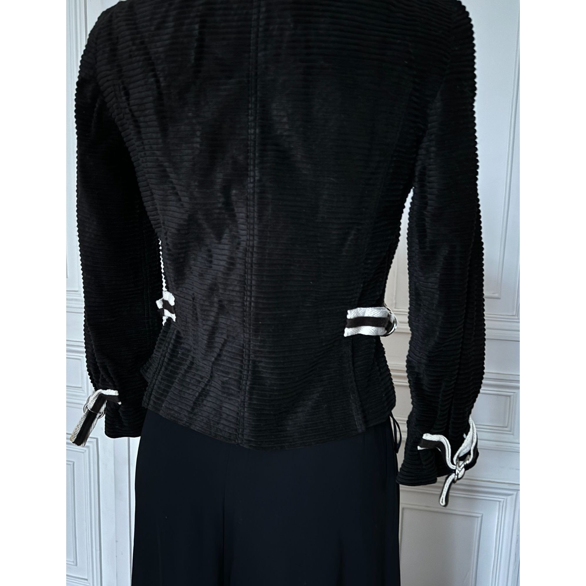 Courreges 1970s Black Corduroy Jacket Size XS / US 0-2 / IT 36-38 - 3 Thumbnail