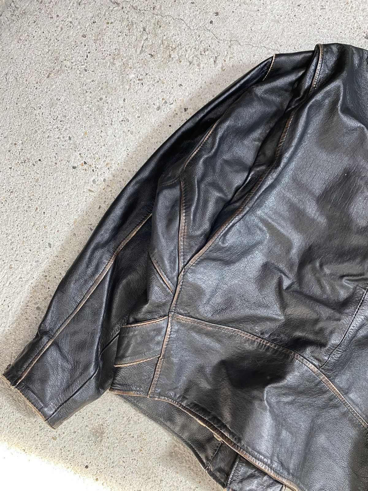 Japanese Brand Vintage biker leather jacket black assimetrical japan Size US M / EU 48-50 / 2 - 12 Thumbnail