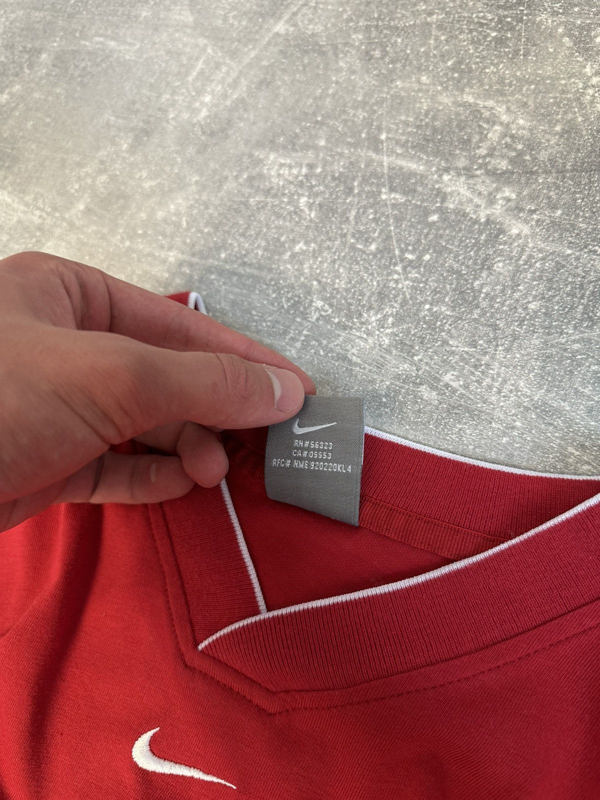 Nike Y2K Nike Red Micro Swoosh Tee – Minimal Vibe Size US XL / EU 56 / 4 - 3 Thumbnail