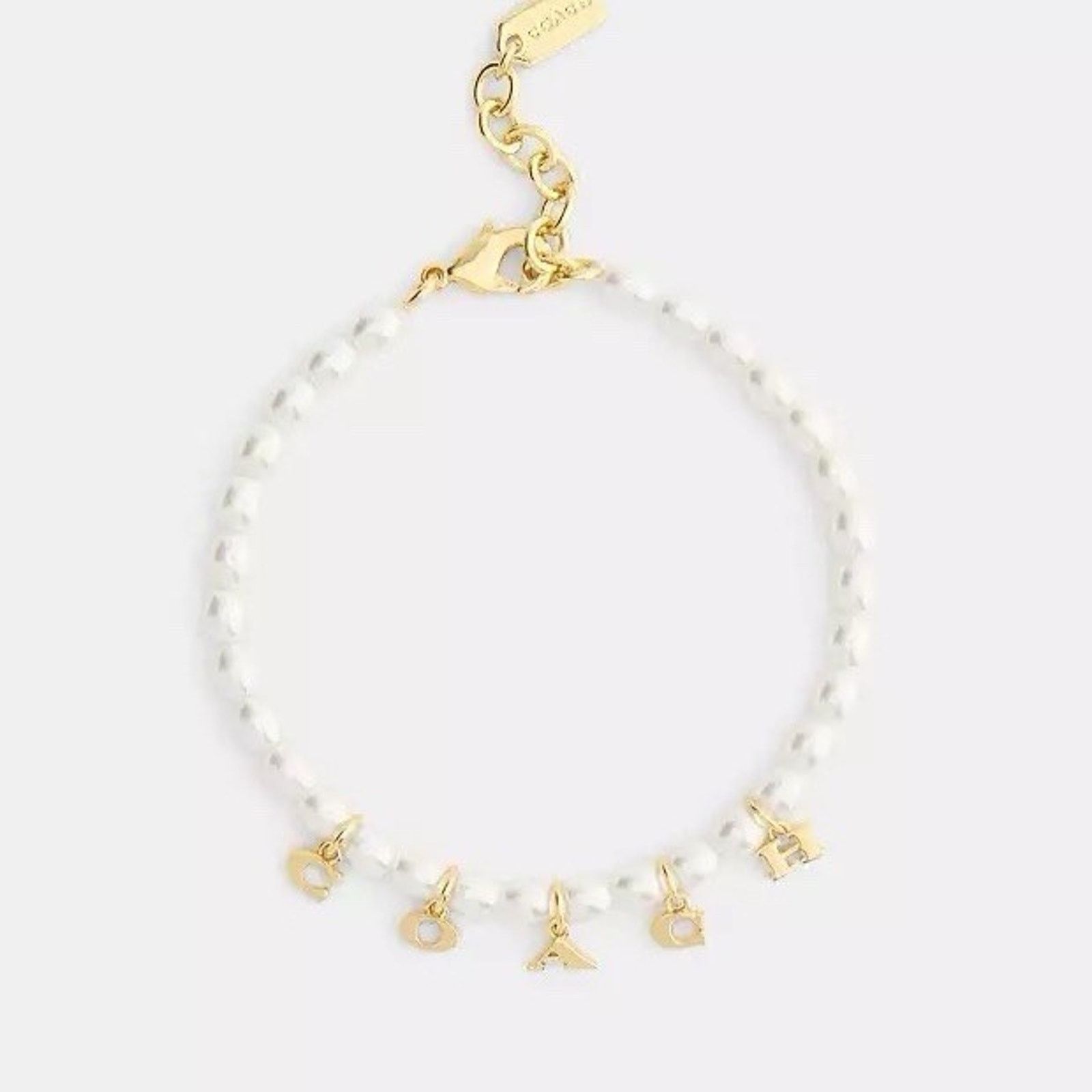 Coach NWT Coach Charms Pearl Bracelet CCU62 White and Gold Color Size ONE SIZE - 5 Thumbnail