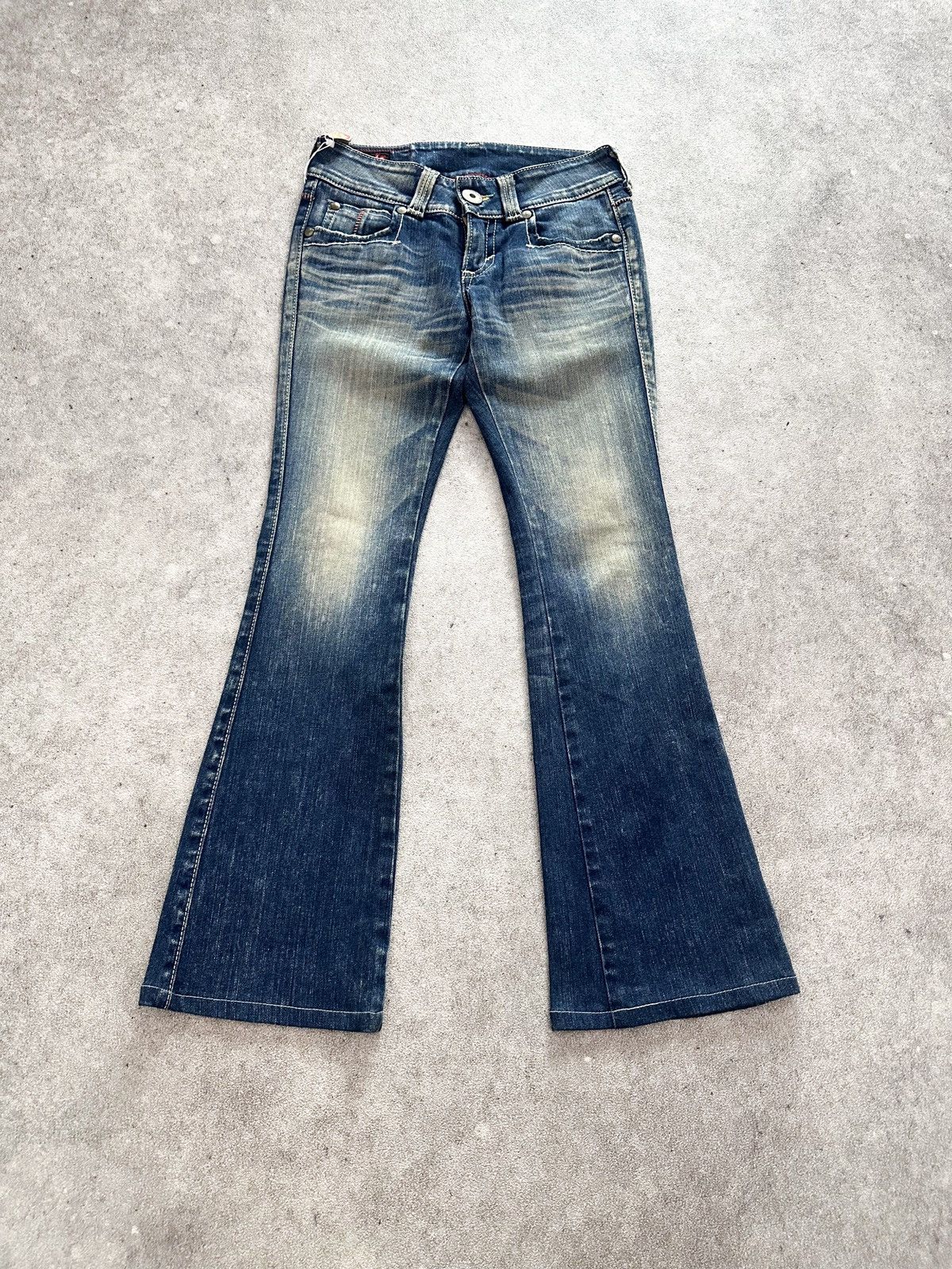 Tornado Mart 90s Vintage Edwin Flared Bootcut Washed Denim Jeans Size US 28 / EU 44 - 1 Thumbnail