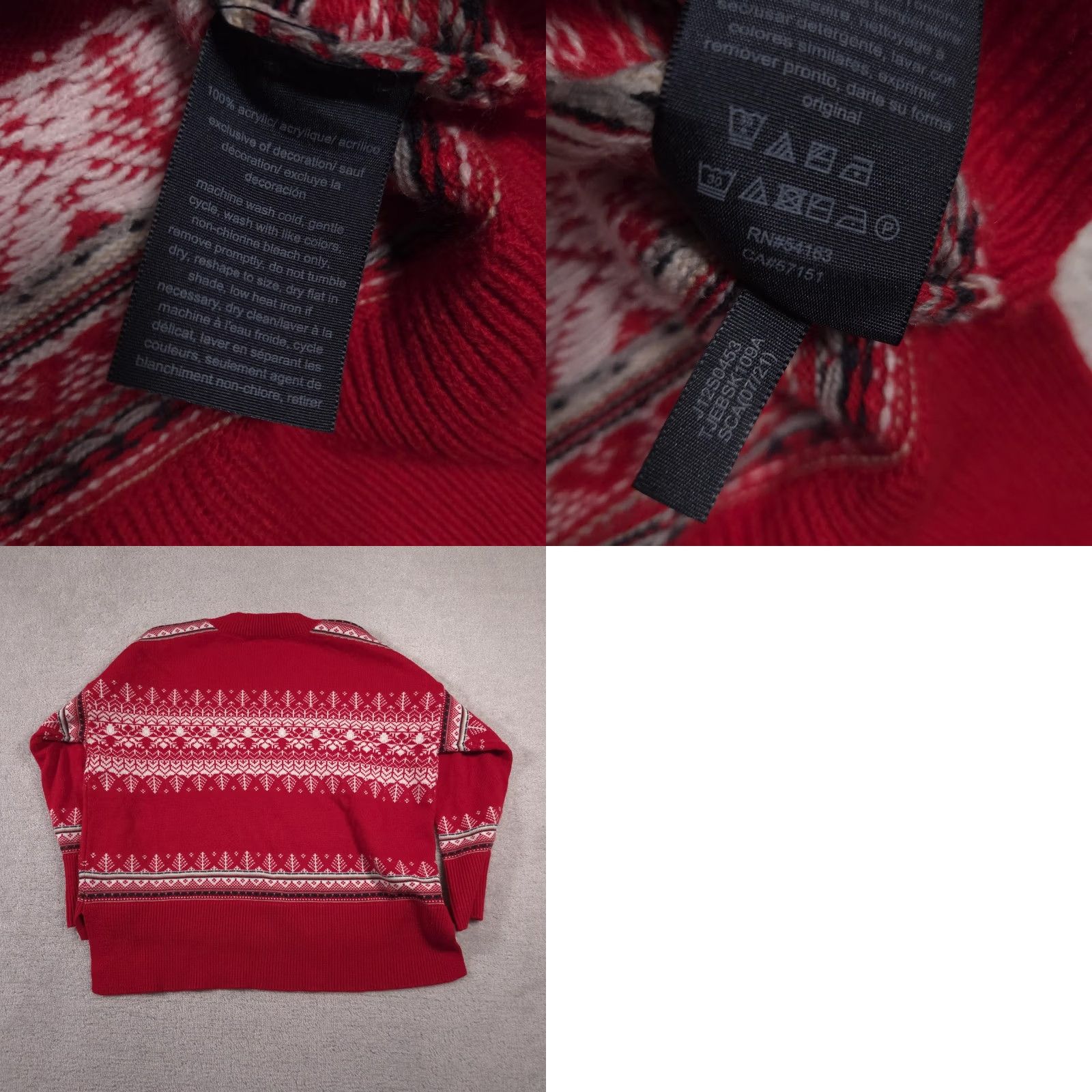 Tommy Hilfiger Tommy Hilfiger Sweater Womens XL Red Fair Isle Knit Holiday Crewneck Pullover Size XL / US 12-14 / IT 48-50 - 9 Thumbnail
