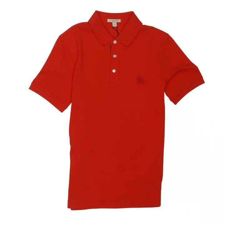 Burberry Burberry Red Embroidered Logo Polo Shirt 0079 Size S / US 4 / IT 40 - 1 Thumbnail