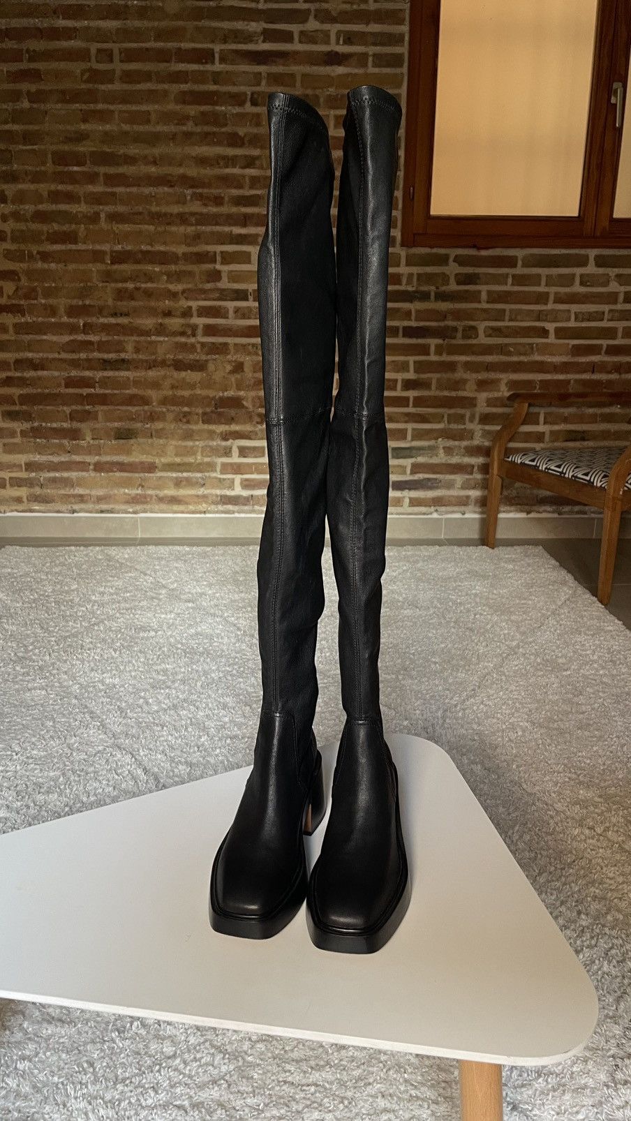 Maje Maje Black Leather Knee High Boots Size 38 Size US 8 / IT 38 - 6 Thumbnail