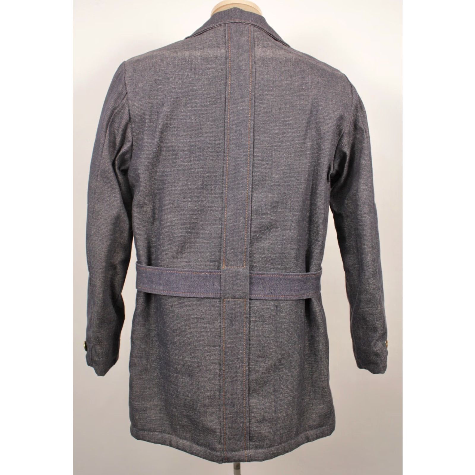 Vintage VTG 1960s Denim Norfolk Style Ely Coat Mens 36 Blue Coat Norfolk Look 60s Jacket Vintage Denim Size US XXS / EU 40 - 2 Thumbnail