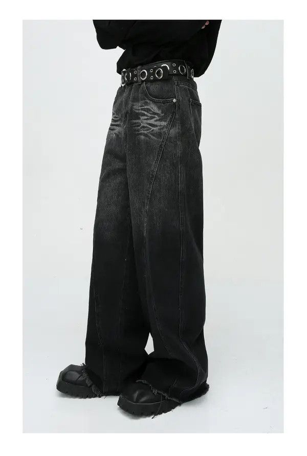 Japanese Brand Kuroda x Etou Street retro patchwork loose washed jeans Size US 32 / EU 48 - 4 Thumbnail