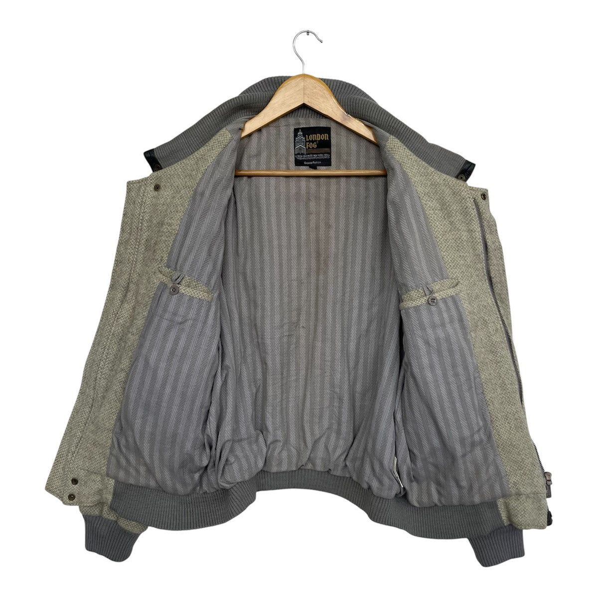 London Fog Vntage London Fog Wool Herringbone Bomber Jacket Size US M / EU 48-50 / 2 - 3 Thumbnail