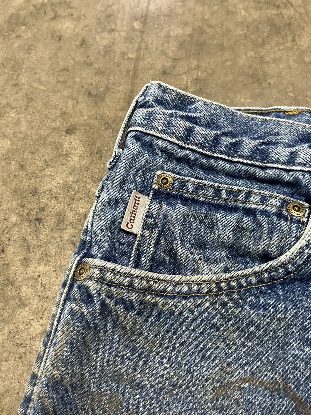 Carhartt × Vintage Carhartt thrashed and faded denim flannel lined pants skater Size US 34 / EU 50 - 10 Thumbnail