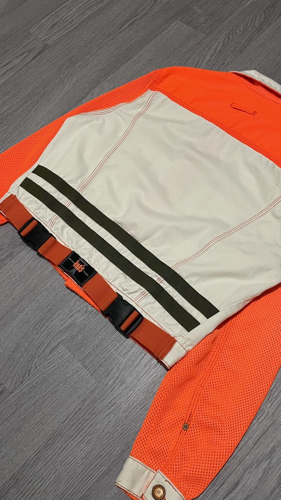 Jean Paul Gaultier Jean Paul Gaultier Jeans Orange & Cream Mesh Sleeve Jacket Size US S / EU 44-46 / 1 - 8 Thumbnail