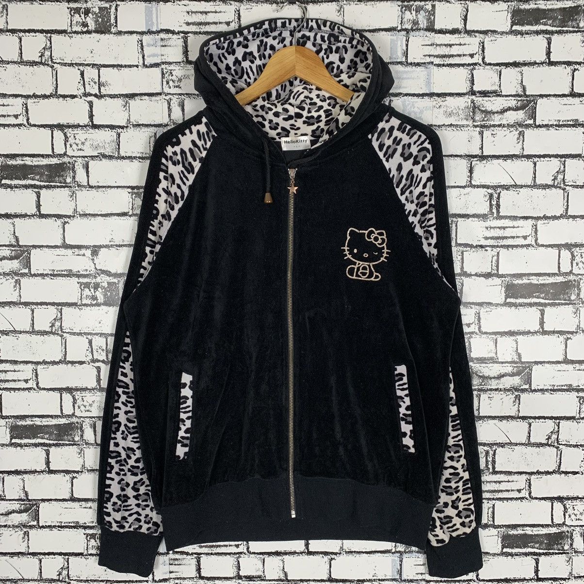 Cartoon Network Cartoon Hello Kitty Leopard Velvet Hoodie | Grailed
