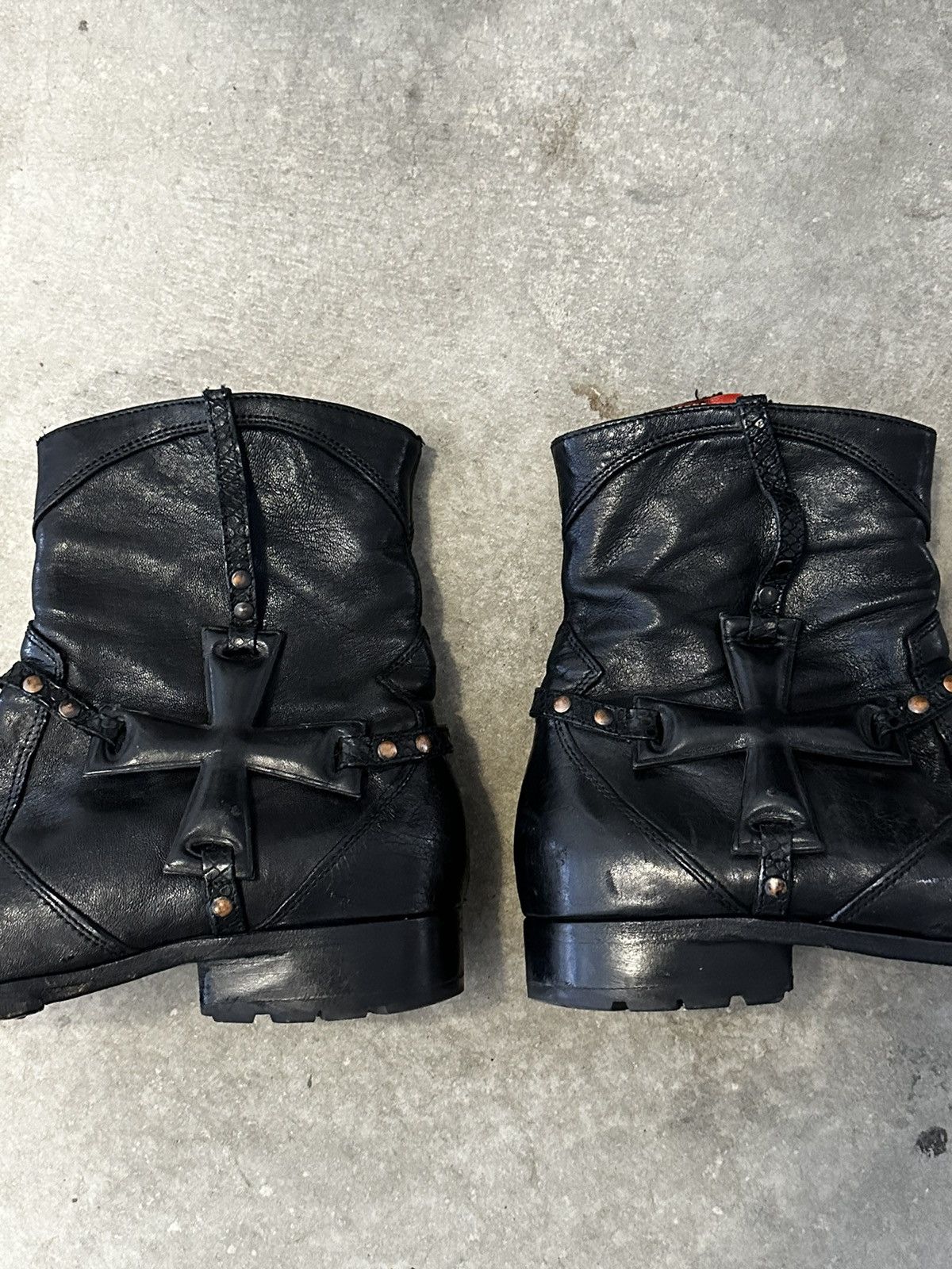 Vintage Vintage Black Leather Moto Boots Size US 10.5 / EU 43-44 - 1 Thumbnail