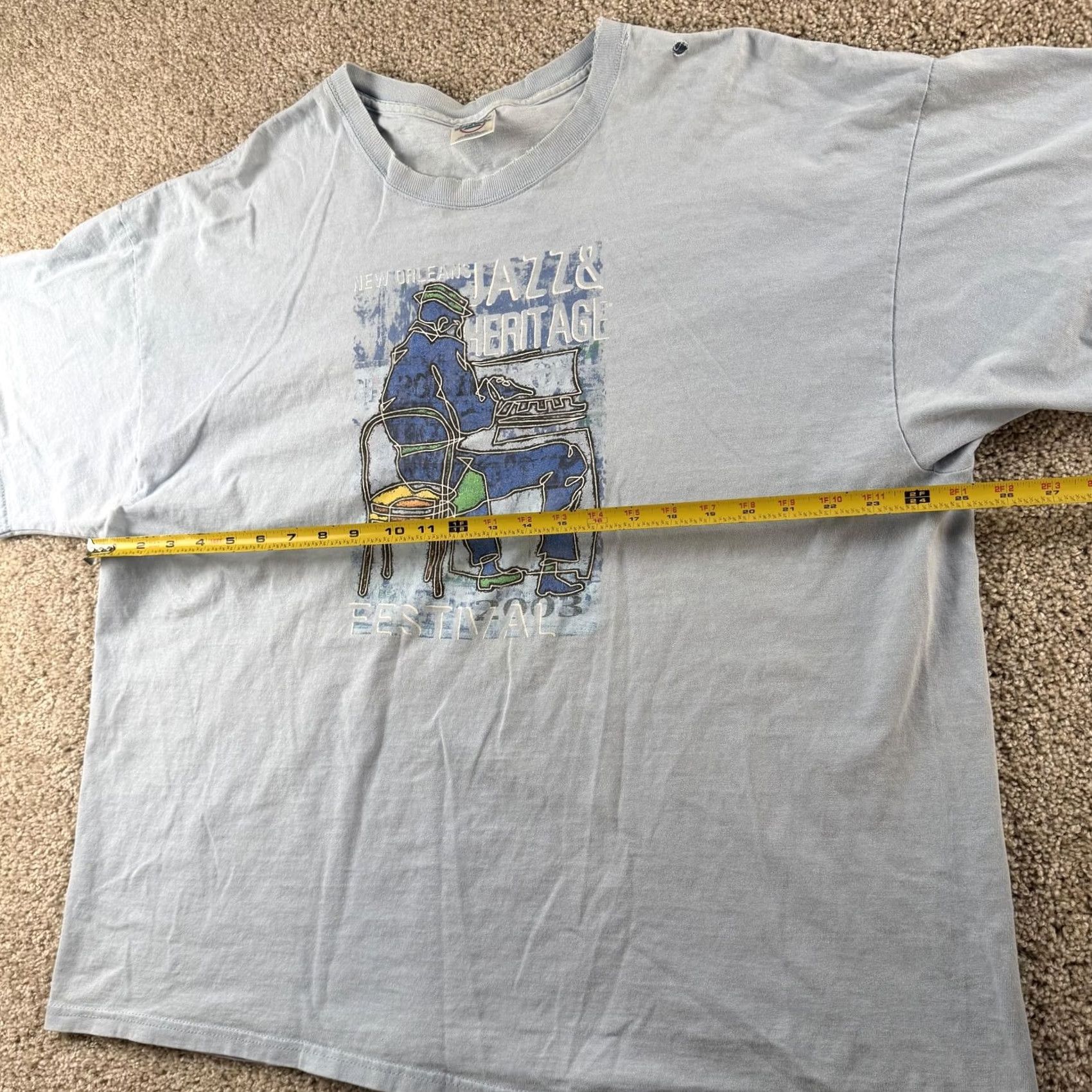 Delta VINTAGE New Orleans Jazz & Heritage Festival Shirt Mens 2XL Blue Tee T-Shirt Size US XXL / EU 58 / 5 - 7 Thumbnail