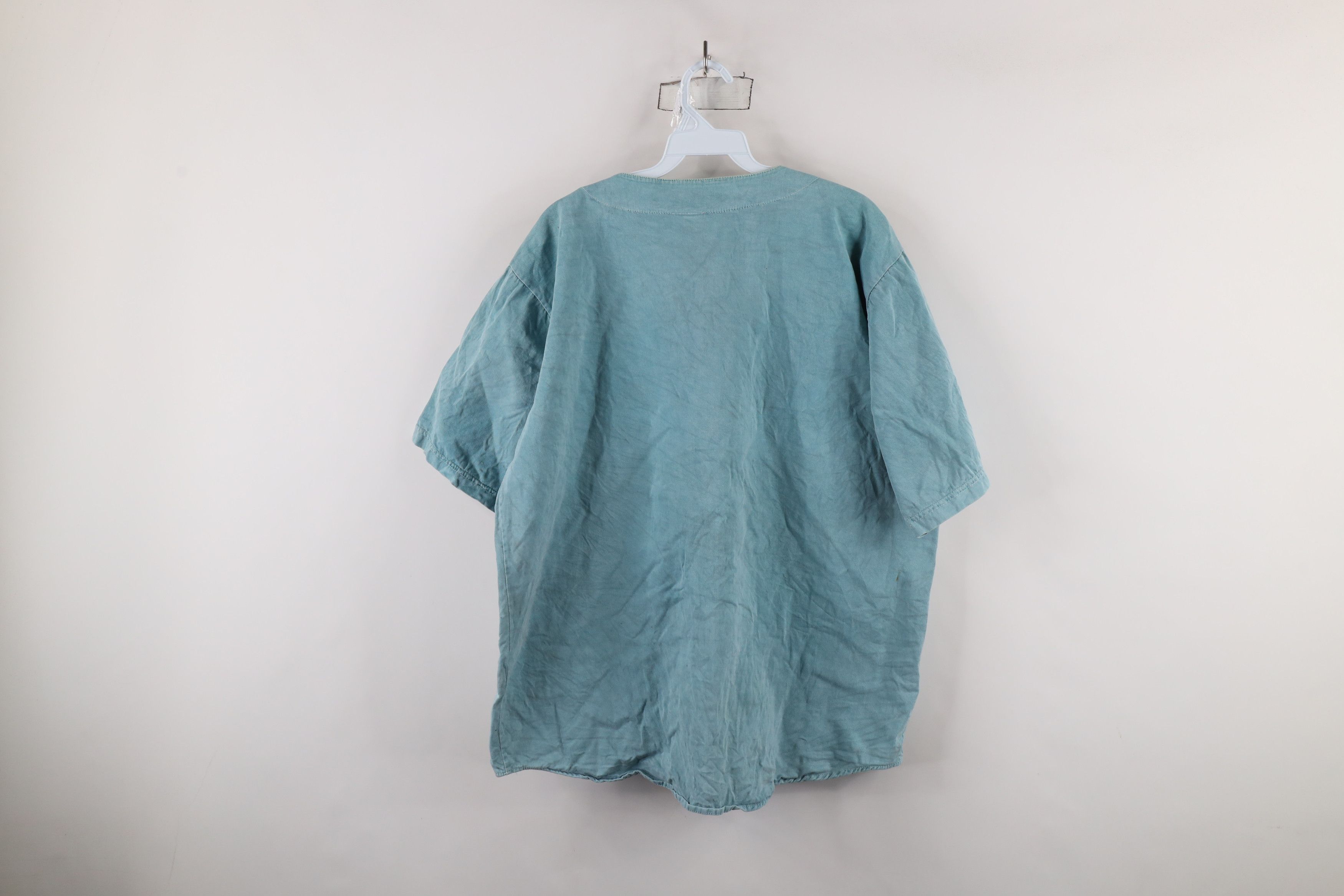 Vintage Vintage 50s 60s Streetwear Blank Rayon Baseball Jersey Teal Size US XL / EU 56 / 4 - 11 Thumbnail