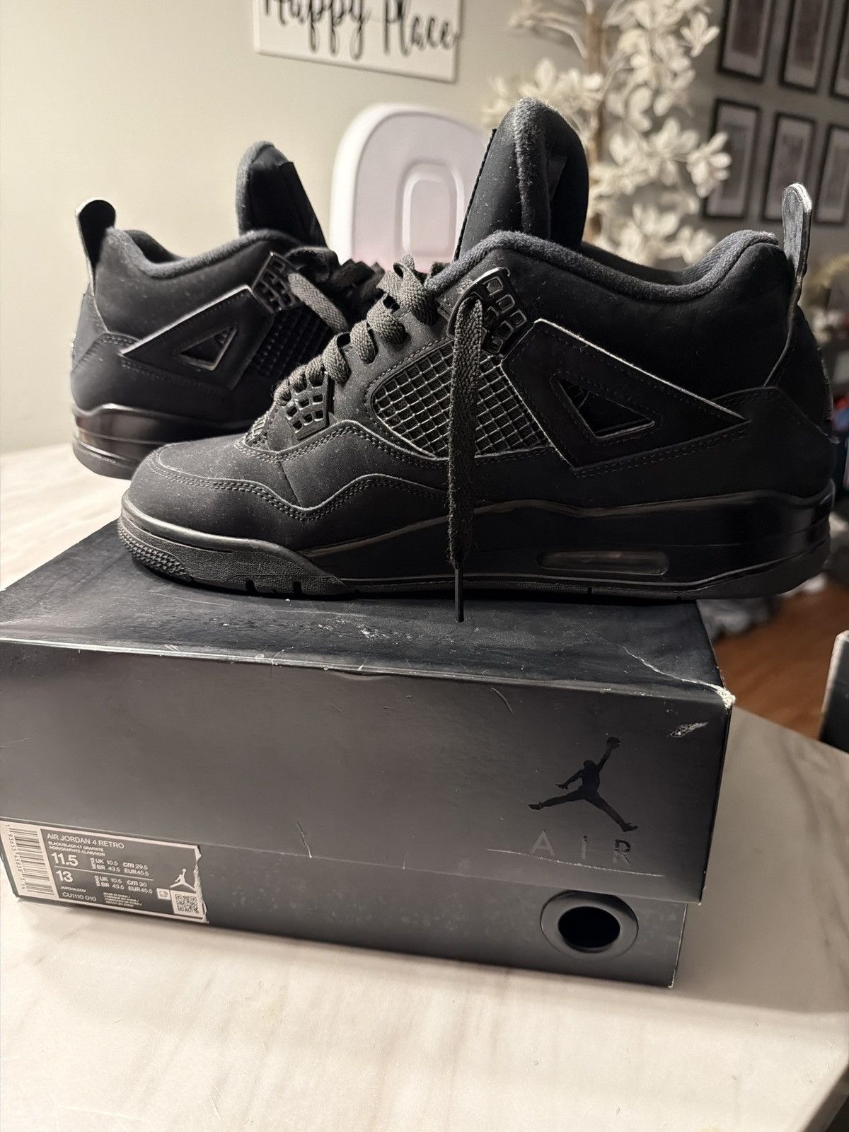 Jordan Brand Jordan 4 Retro Black Cat 2020 Size US 11.5 / EU 44-45 - 2 Thumbnail