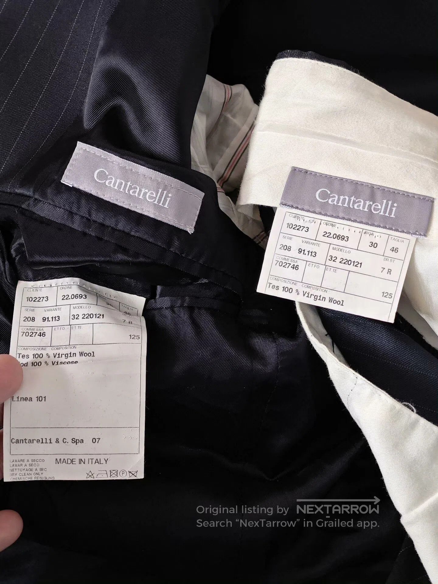 Cantarelli Italian Wool Suit Set by Cantarelli. Size US S / EU 44-46 / 1 - 7 Thumbnail