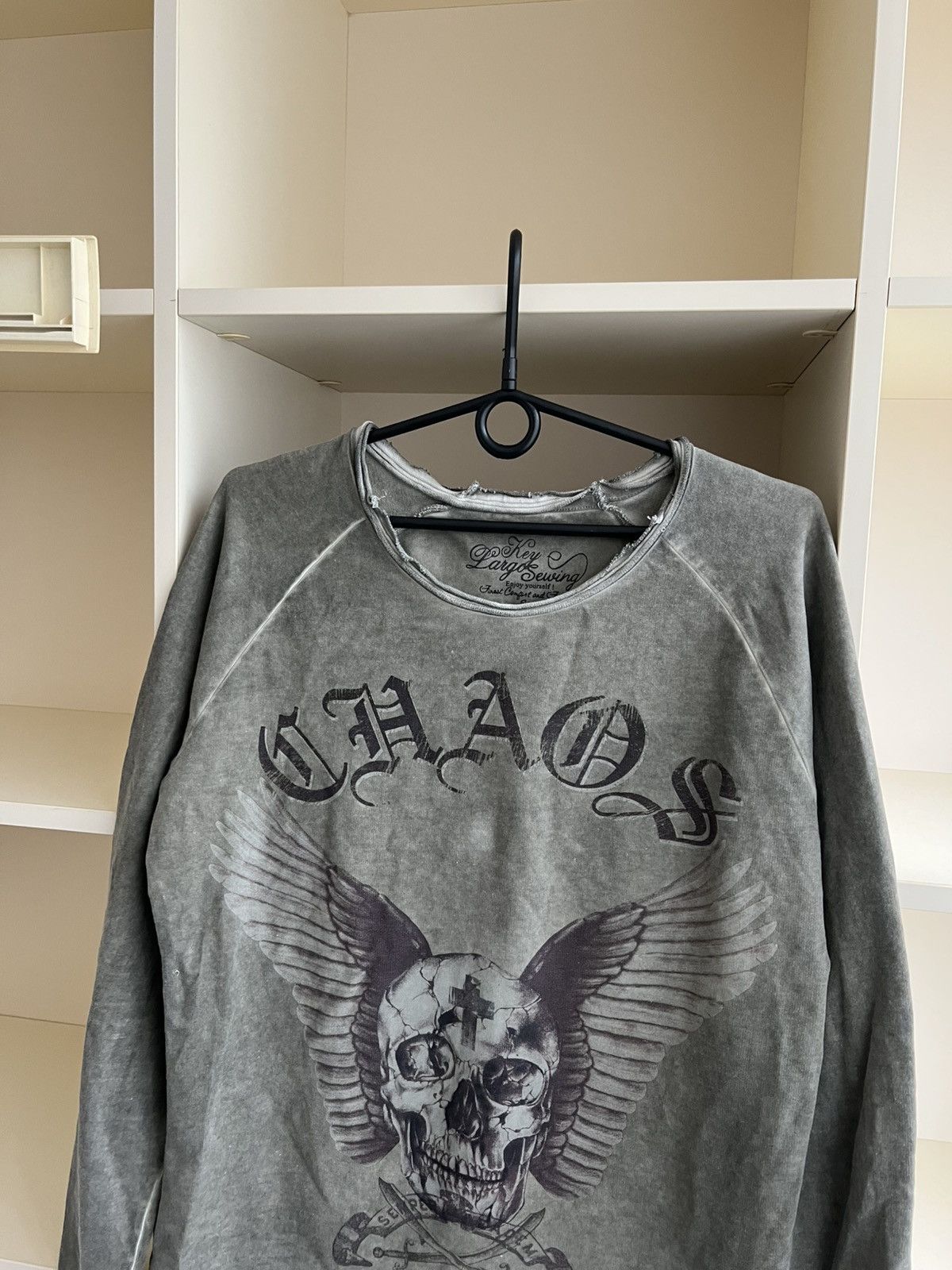 Vintage Y2K Key Largo CHAOS Skull Long Sleeve T-Shirt Size US M / EU 48-50 / 2 - 7 Thumbnail