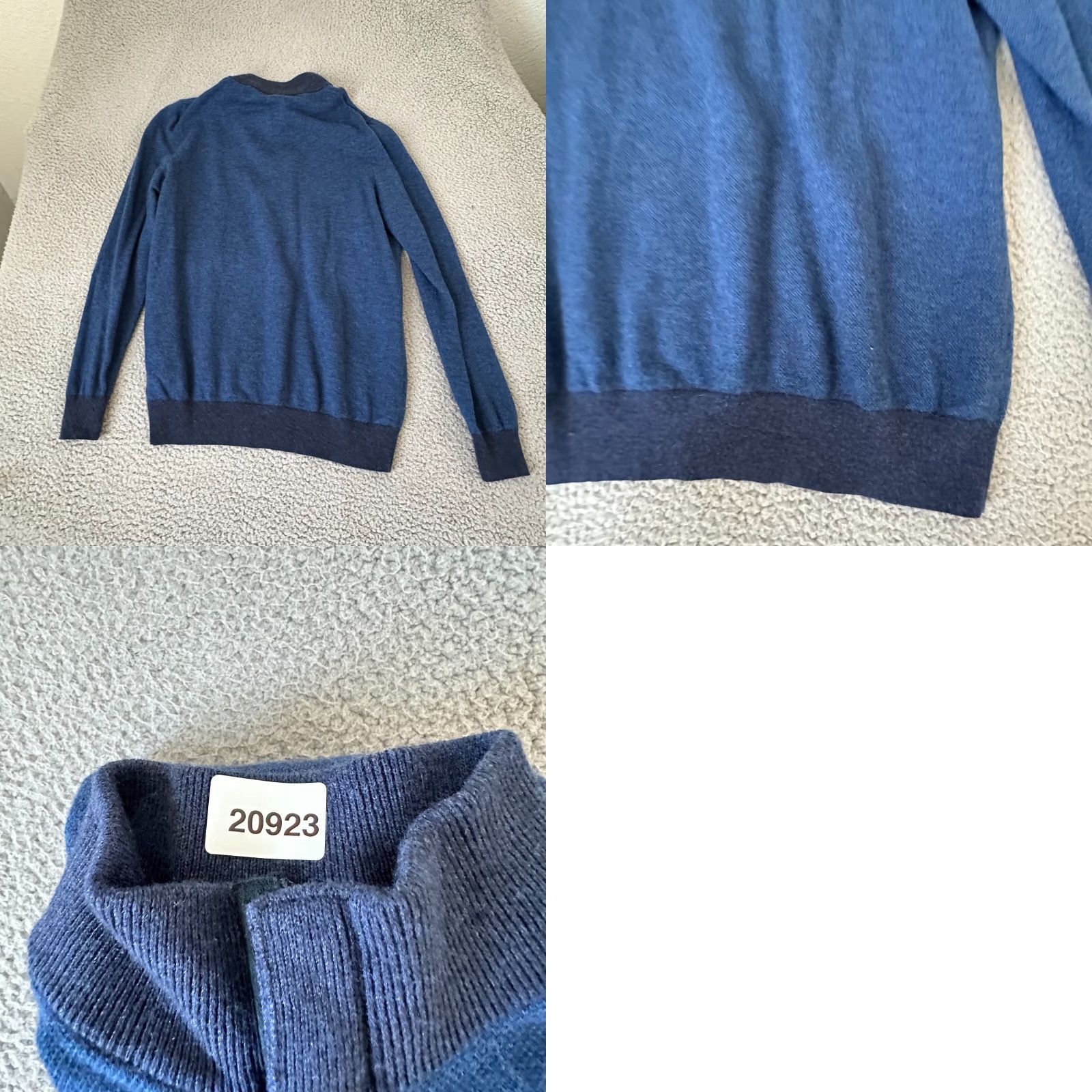 Vineyard Vines VINEYARD VINES Sweater Adult M Blue 1/4 Zip 100% Wool Merino Mens Size US M / EU 48-50 / 2 - 8 Thumbnail