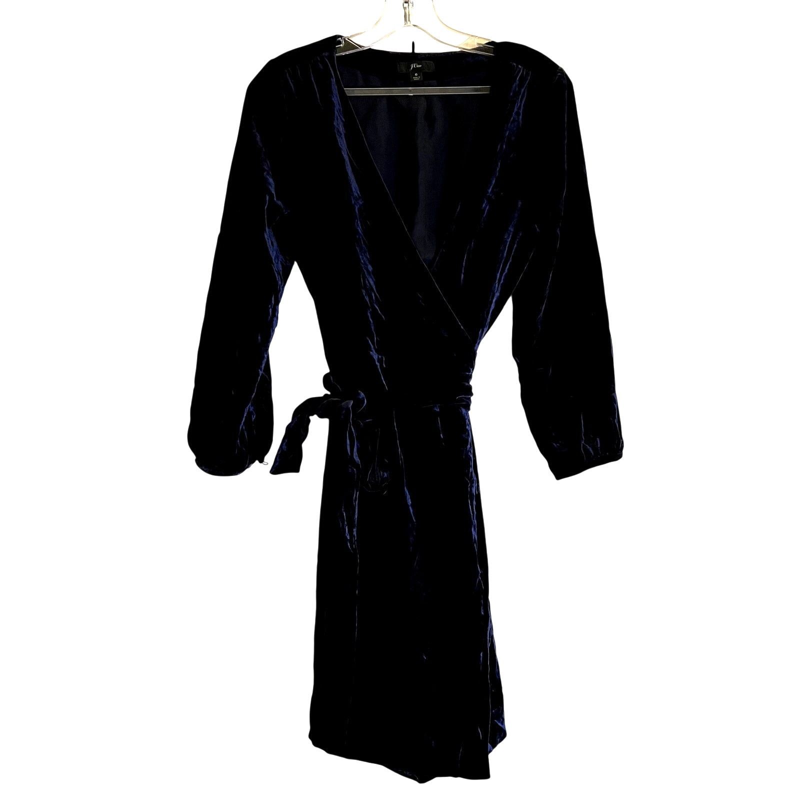 J.Crew J.Crew Drapey Velvet Mini Wrap Dress in Blue Size 6 viscose Size M / US 6-8 / IT 42-44 - 3 Thumbnail