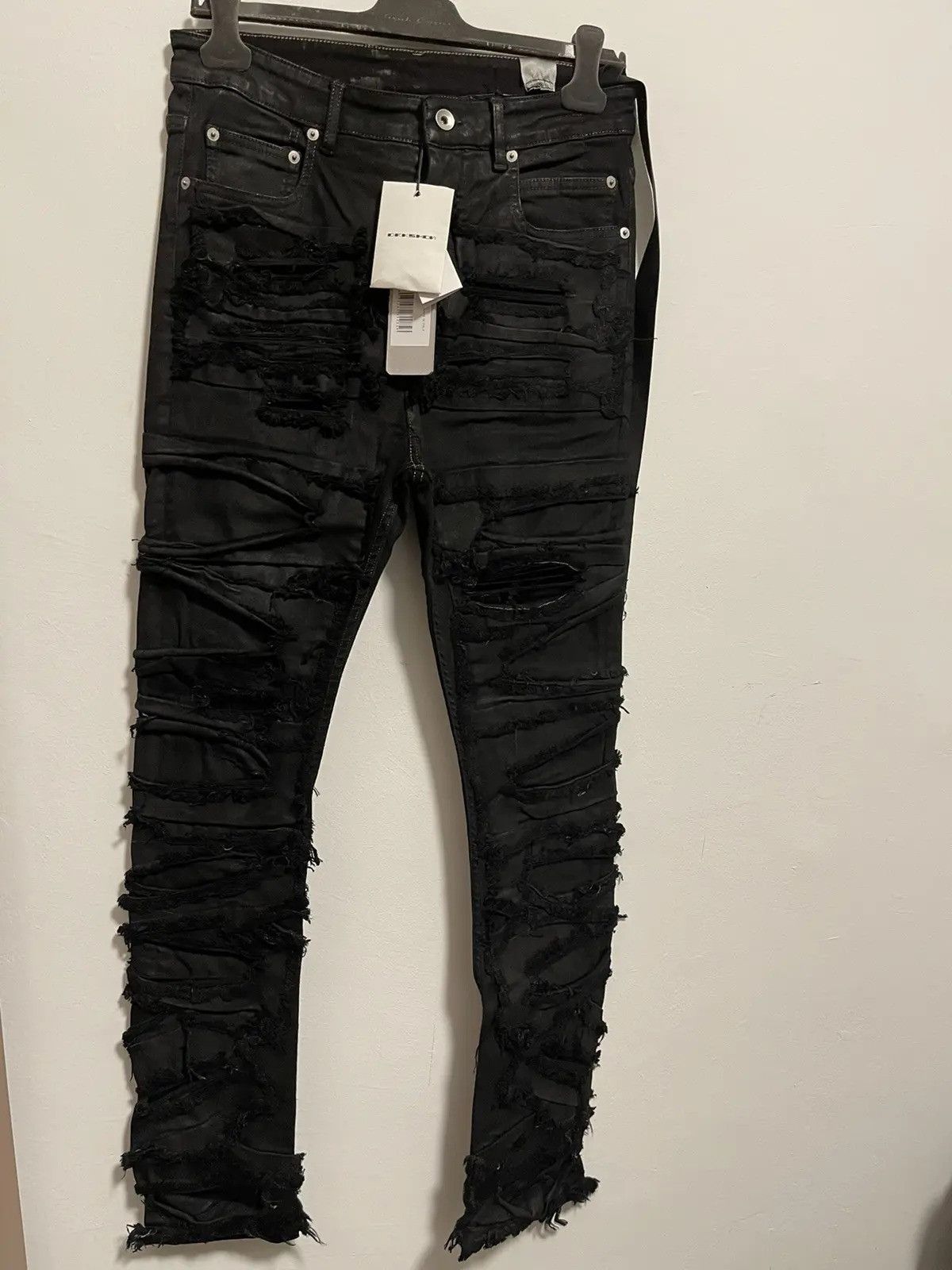 Waxed Distressed Jeans