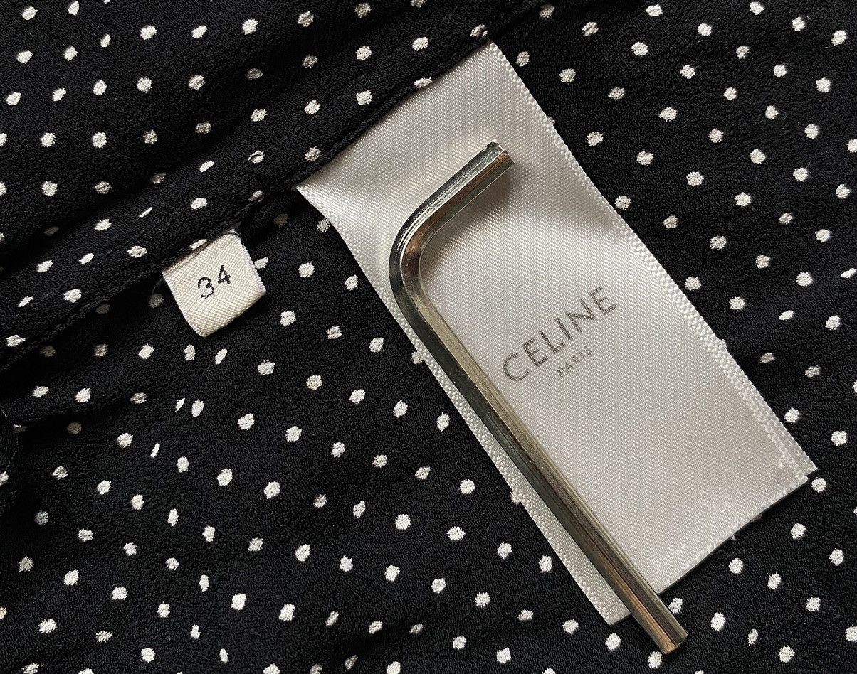 Celine × Hedi Slimane Celine Viscose Polka-dots Shirt Size XXS / US 00 / IT 34 - 7 Thumbnail