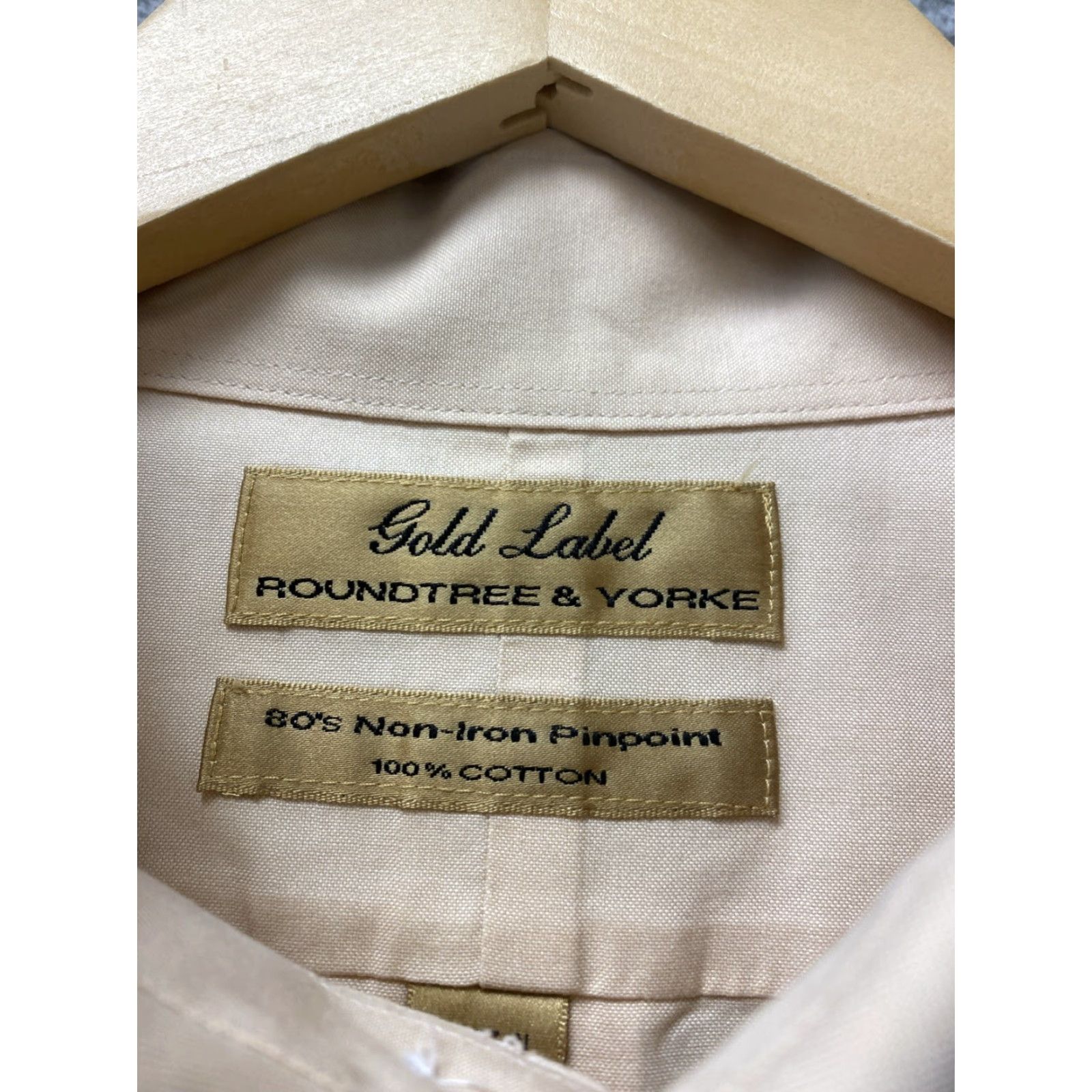 Roundtree & Yorke Roundtree & Yorke Gold Label Shirt Mens 16.5 Peach Cotton Button-Down Classic Size US L / EU 52-54 / 3 - 4 Thumbnail