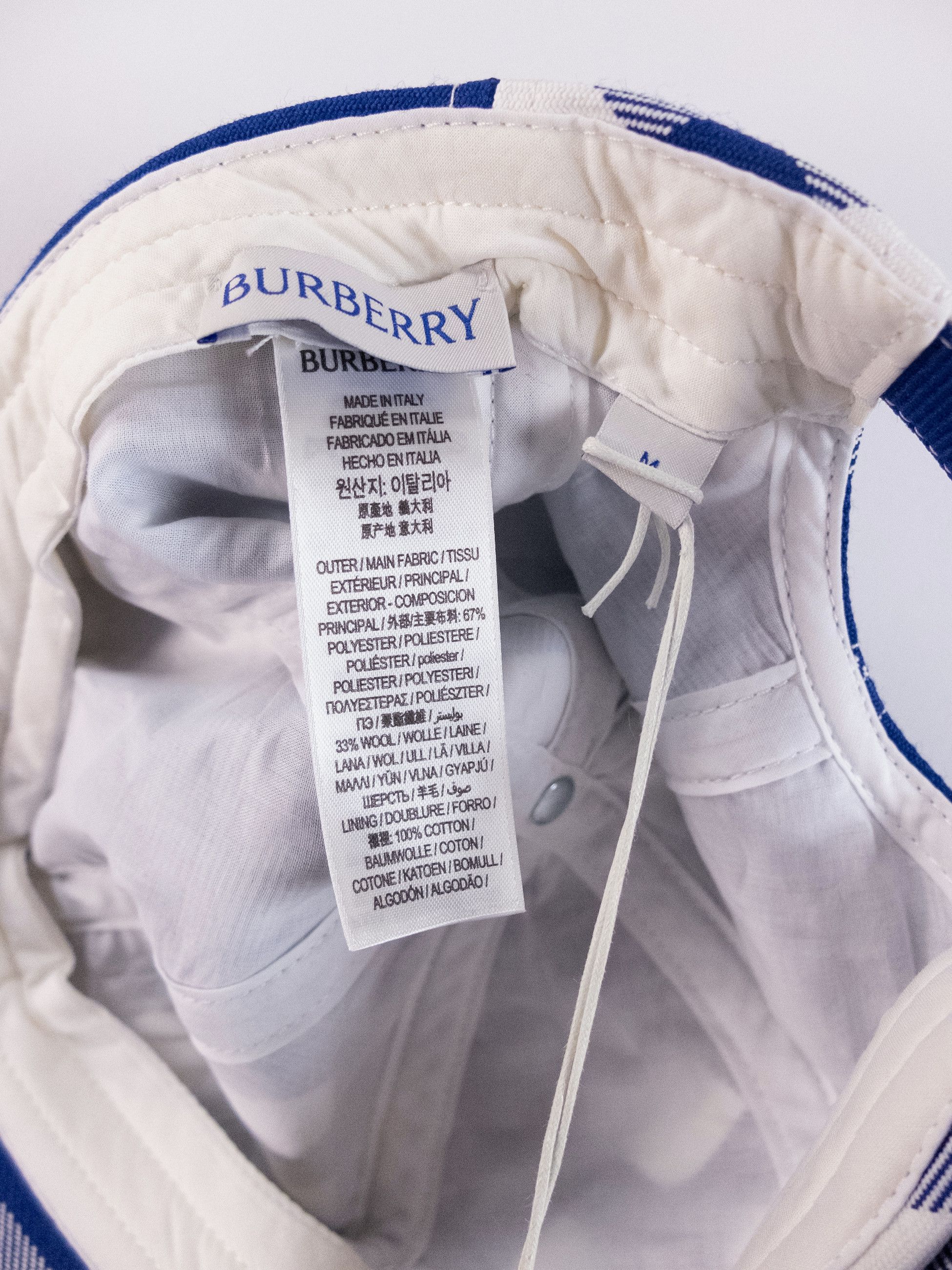 Burberry BURBERRY blue white check nylon wool baseball cap Daniel Lee Size ONE SIZE - 9 Thumbnail