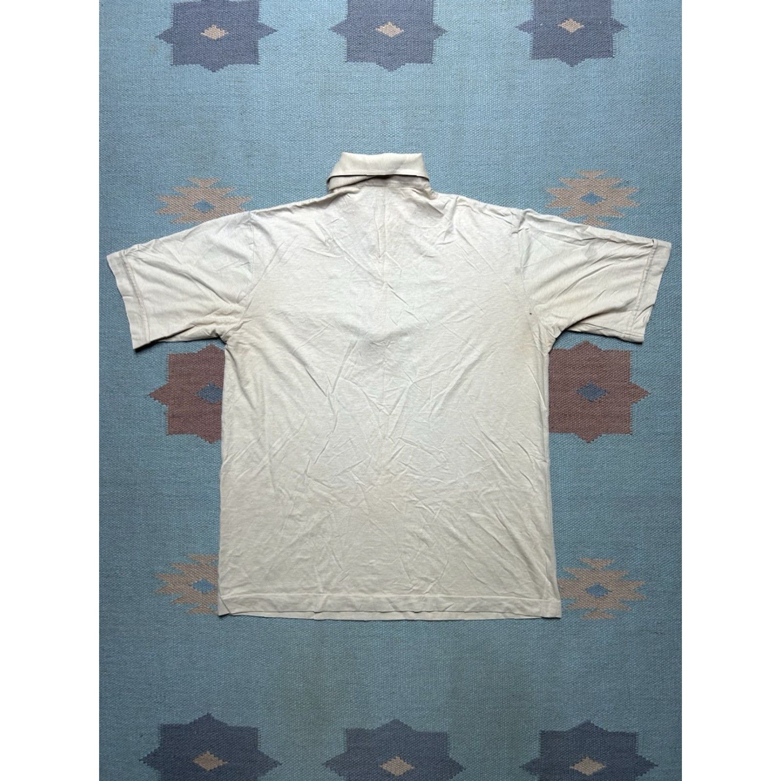Vintage VINTAGE 80s Polo Shirt Short Sleeve Beige Tan Soft Golf Poly Cotton Medium Mens Polo Shirt 80s Size US M / EU 48-50 / 2 - 6 Thumbnail