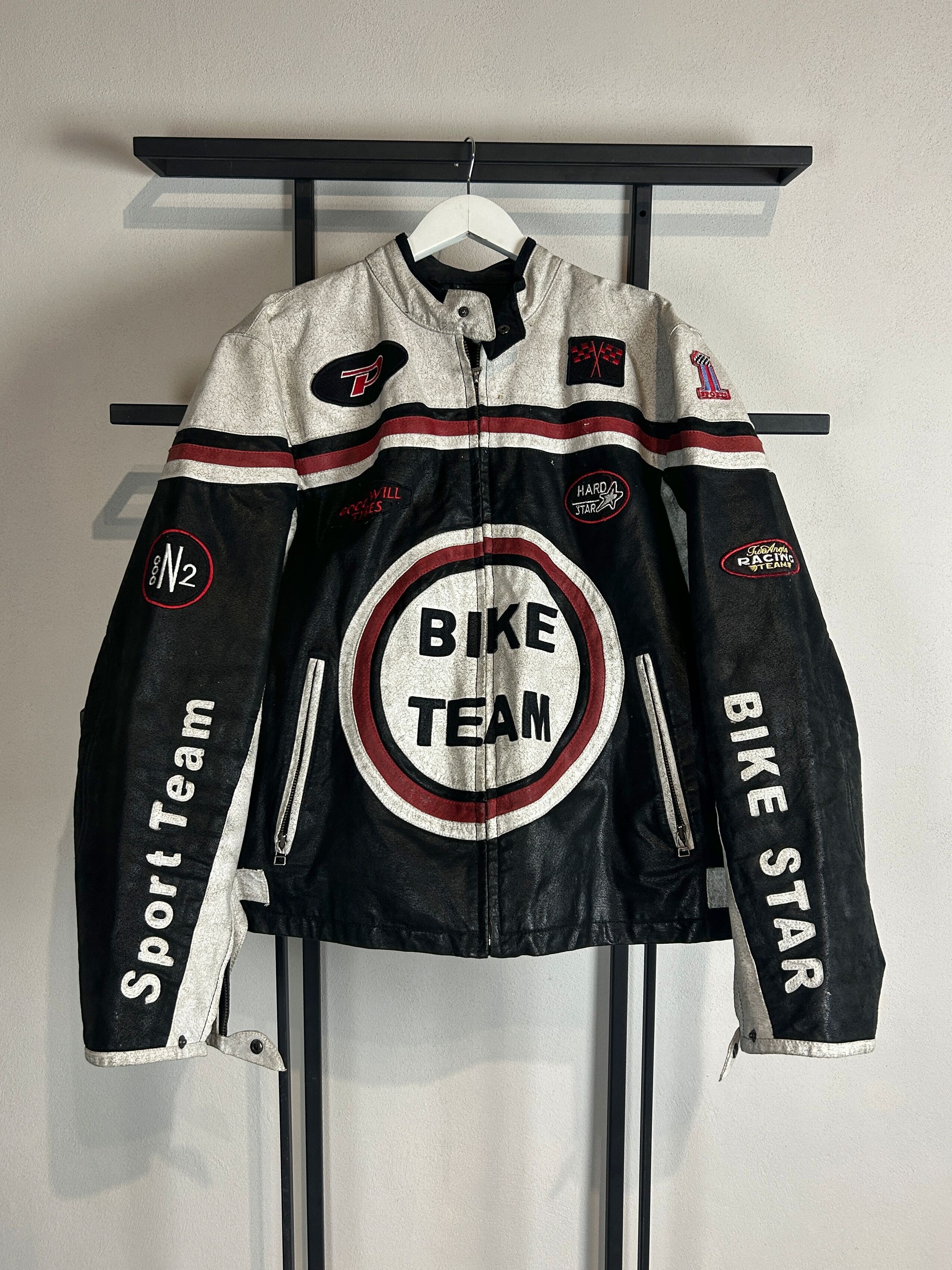Vintage Bike Team Racing Leather Jacket Moto Graphic Y2K Vintage Size US M / EU 48-50 / 2 - 2 Thumbnail