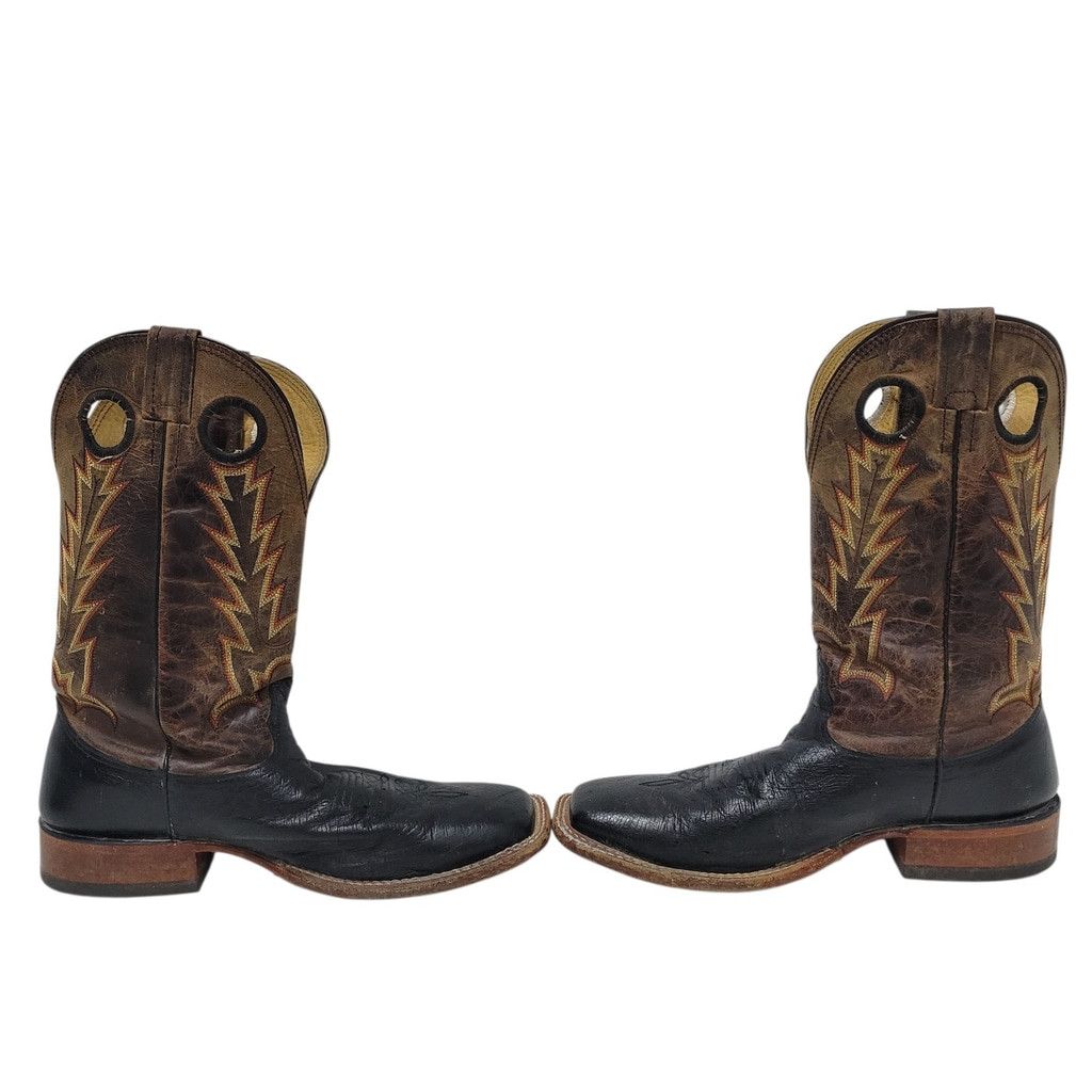 Other Cavenders Men's Western Square Toe Ostrich Leather Boots 10D Size US 10 / EU 43 - 2 Thumbnail
