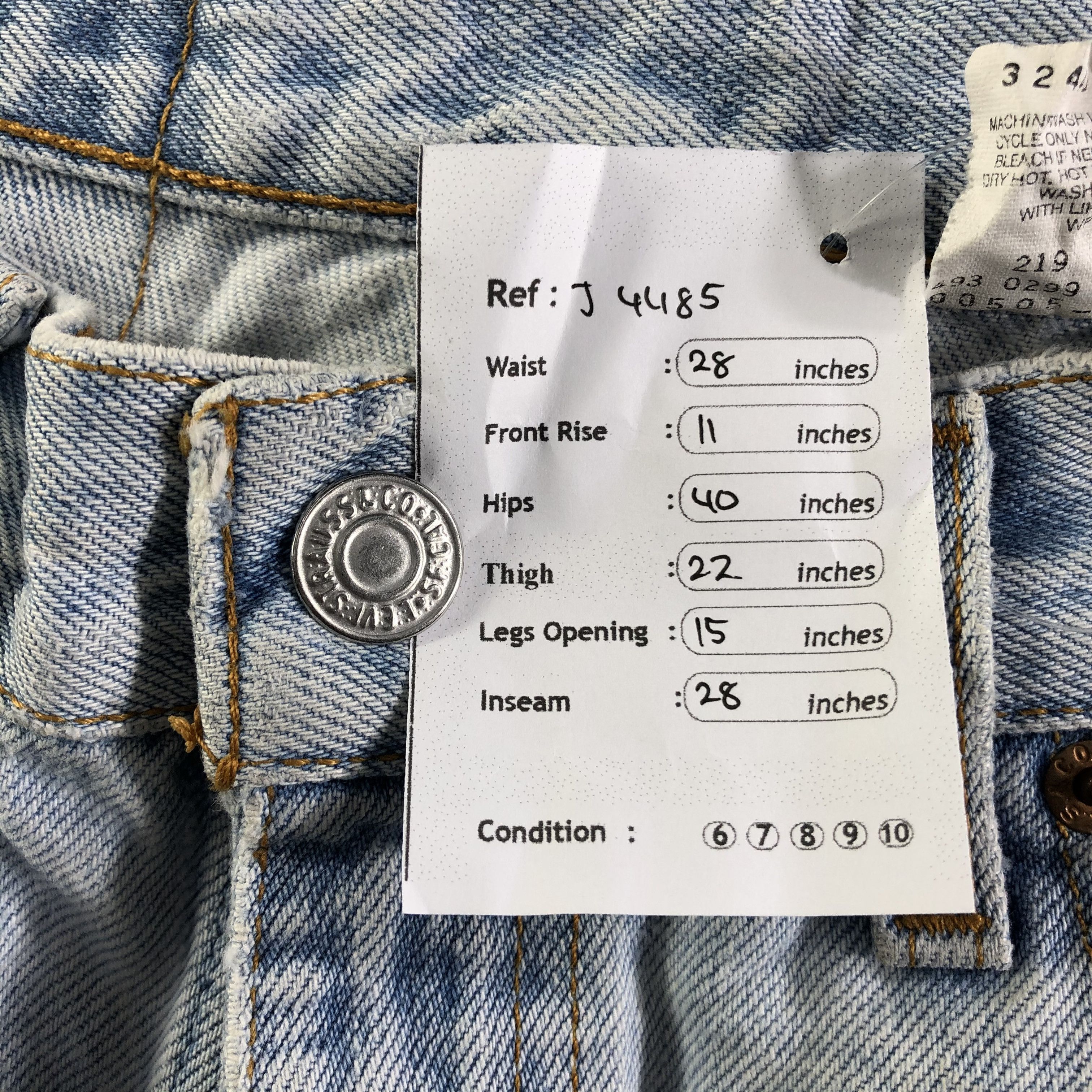 Levi's Vintage 90s Light Wash Levis 505 Jeans-J4485 Size US 28 / EU 44 - 14 Thumbnail