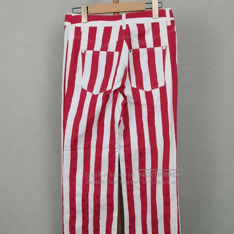 Louis Vuitton Louis Vuitton Red and White Striped Pants . Size 23" - 2 Thumbnail