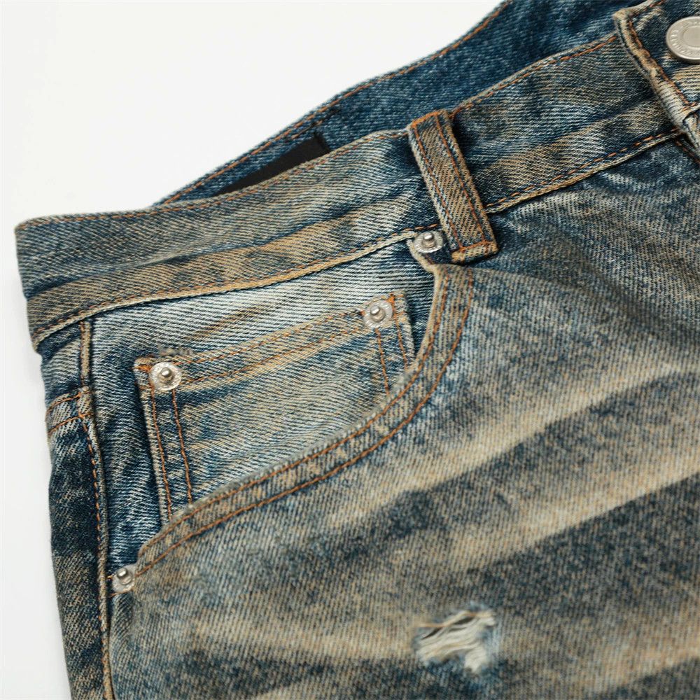 Japanese Brand Men's punk distressed washed loose heavy ripped dirty jeans Size US 32 / EU 48 - 4 Thumbnail