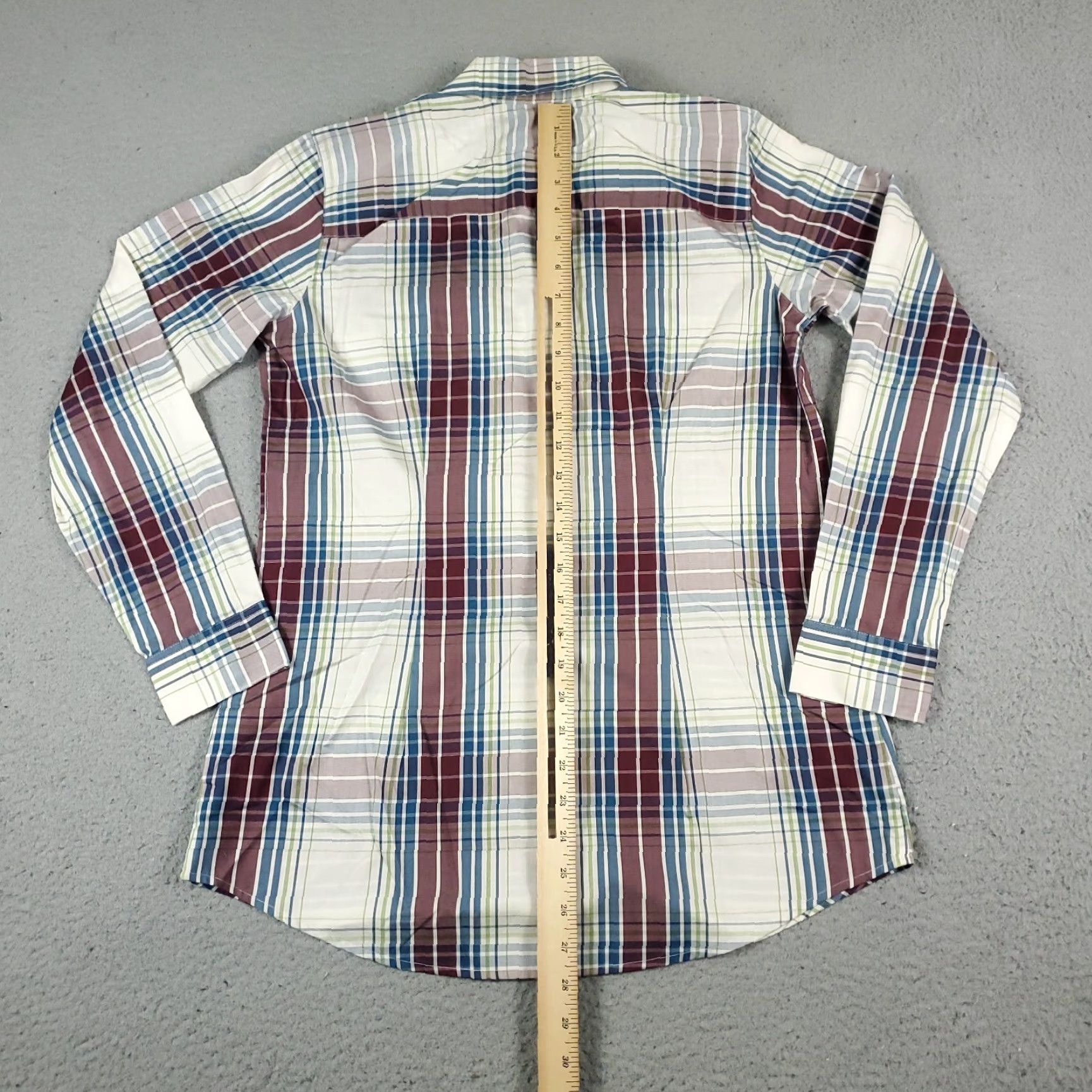 Orvis Orvis Women's Button-Up Shirt Size 6 Gray Blue Red Plaid Long Sleeve Casual Size M / US 6-8 / IT 42-44 - 3 Thumbnail