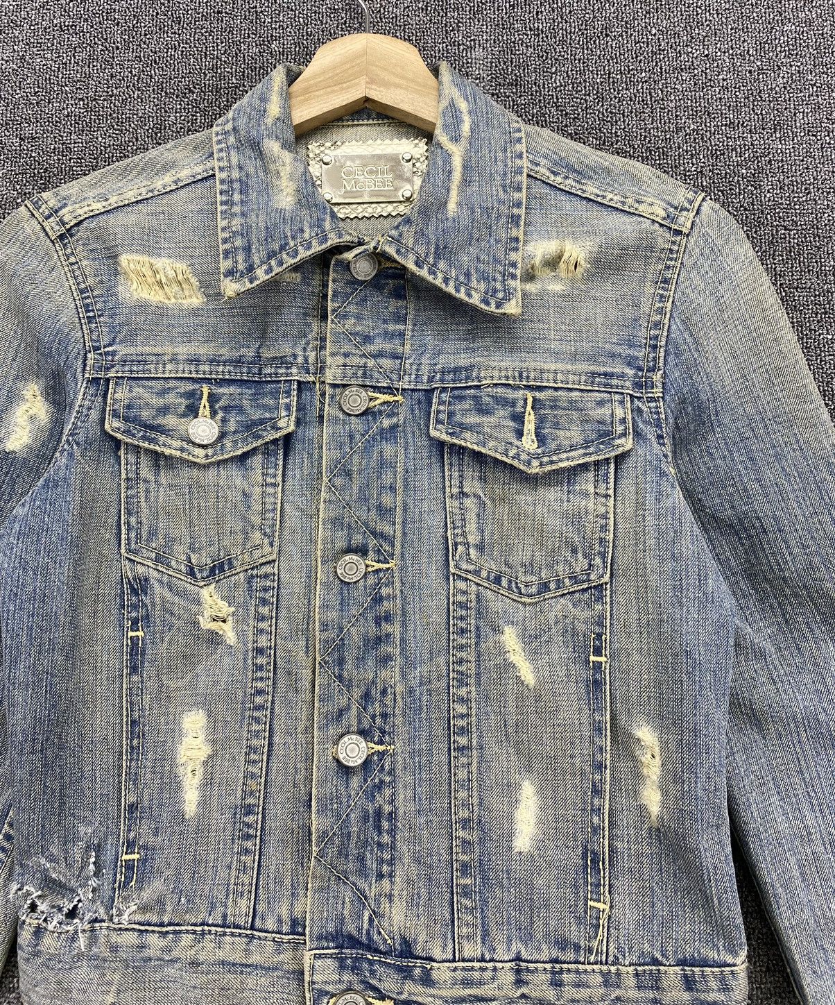 Japanese Brand Vintage Cecil McBee Distressed Style Denim Jacket Size M / US 6-8 / IT 42-44 - 5 Thumbnail