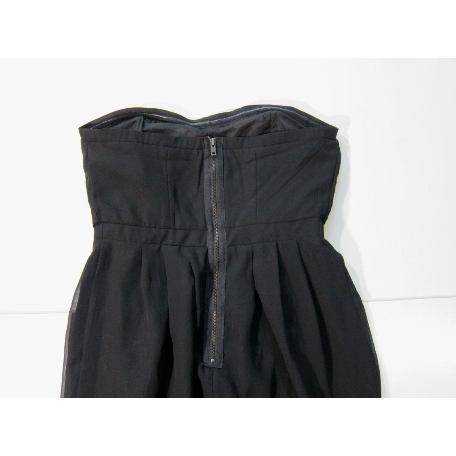 Vintage NWT Lauren Conrad Black Silky Sleeveless Sweatheart Drop Waist Sheath Dress 2/S Size XS / US 0-2 / IT 36-38 - 6 Thumbnail