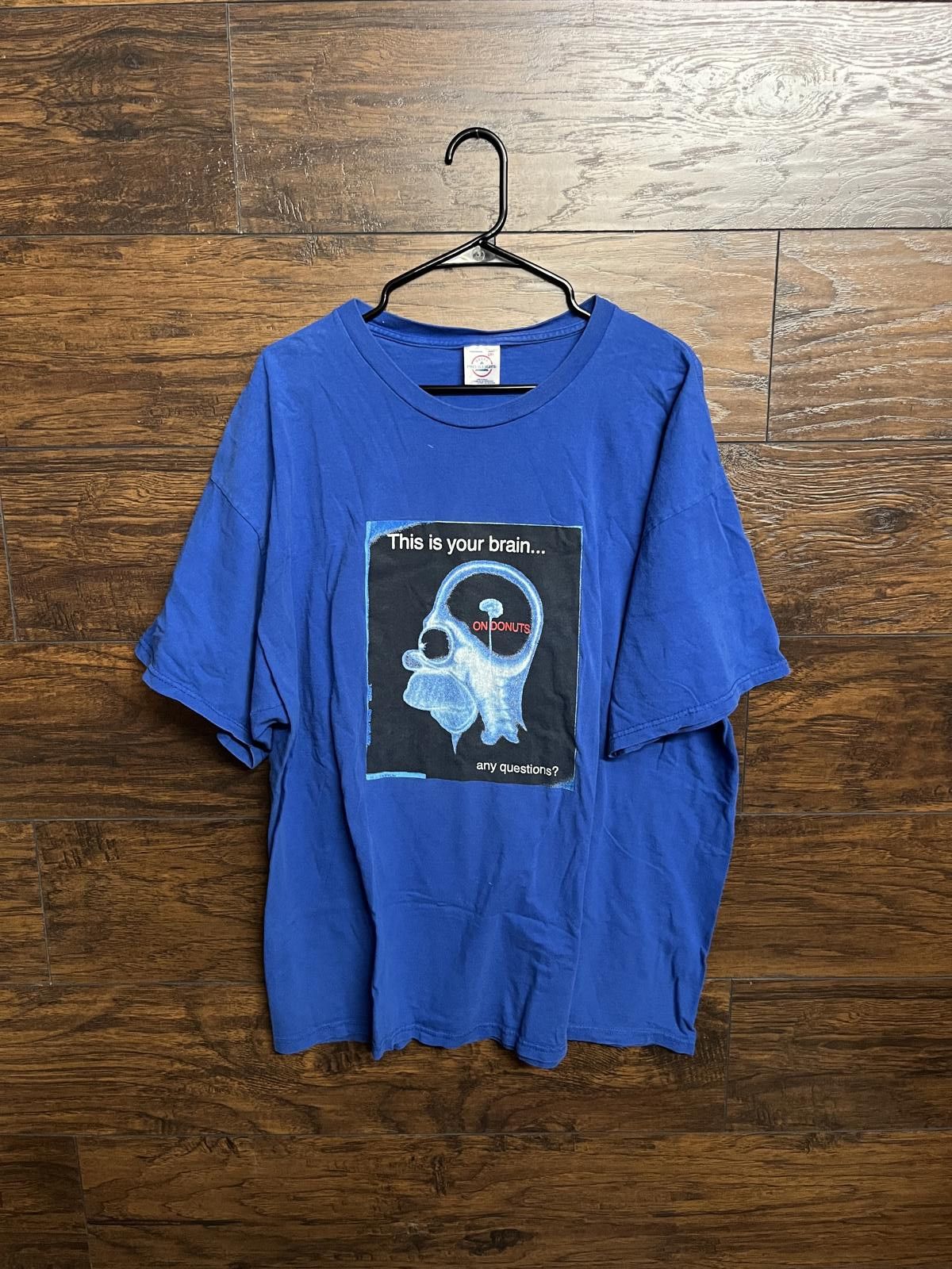 Designer Vintage Homer Simpson T-shirt Brain on Donuts Shirt 2XL Size US XXL / EU 58 / 5 - 1 Thumbnail
