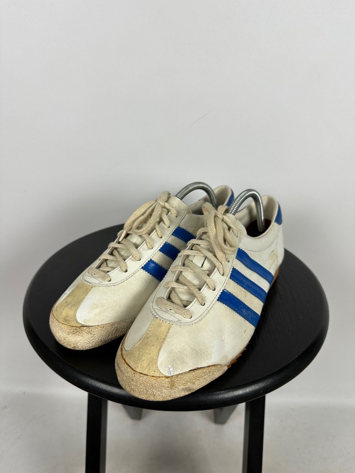 Adidas 1970-80s Adidas Rom Leather Sneakers Made In Austria Size US 9 / EU 42 - 3 Thumbnail
