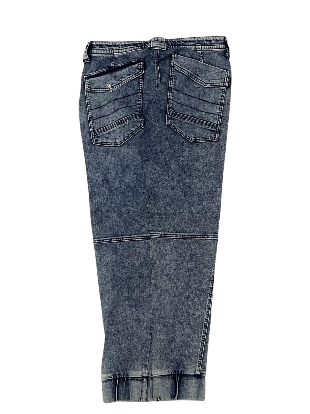 Balmain Next Workerz X Cordura Acid Wash Denim Padded Biker Pants Size US 33 - 2 Thumbnail
