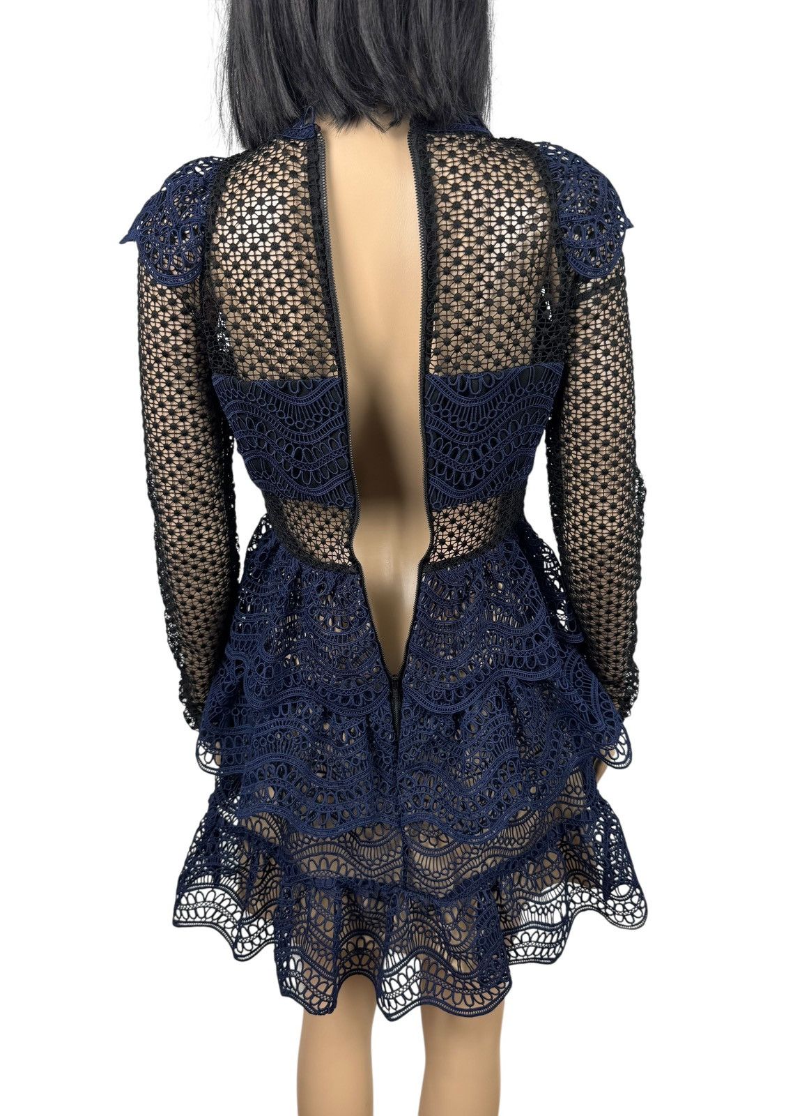 Self-Portrait Self-Portrait Ruffle Wave Guipure Lace Mini Dress size UK8 Size S / US 4 / IT 40 - 12 Thumbnail