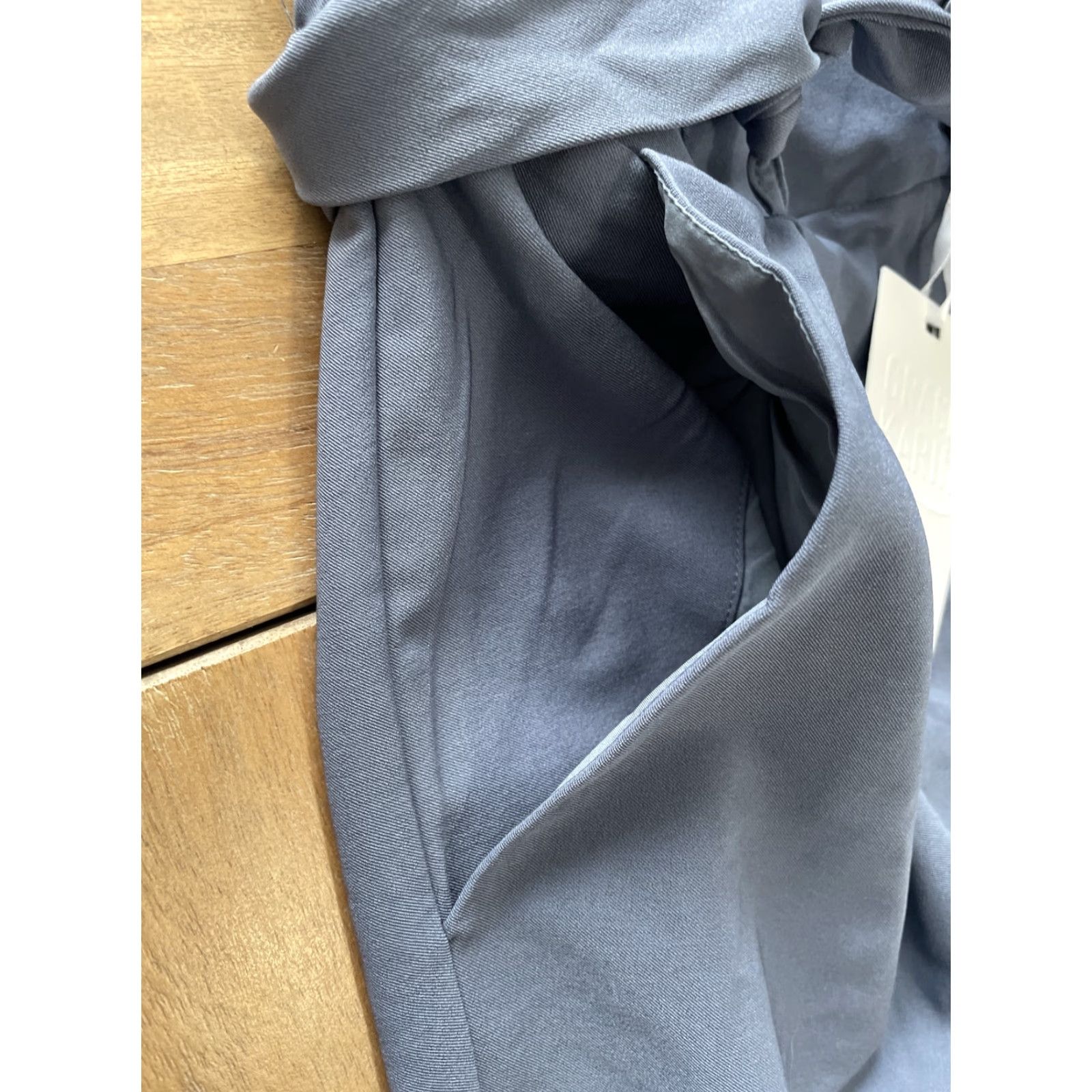 Vintage Grace Karin Palazzo Pants Wide-Leg Paperbag High Rise Women’s XL 32x28 Blue Polyester Blend Belted Pockets Gray? Size 40" / US 18 - 5 Thumbnail