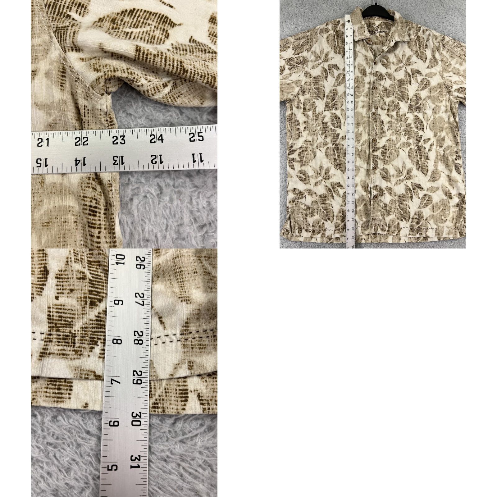 Tommy Bahama Tommy Bahama Shirt Mens Large Beige Leaf Pattern Hawaiian Camp Aloha Beach Resort Size US L / EU 52-54 / 3 - 9 Thumbnail